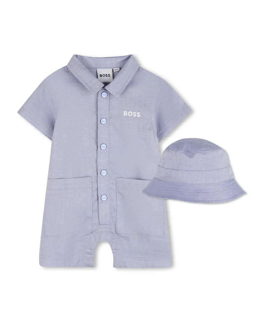 Boss Kids Tutina + Cappello Blu per Neonati
