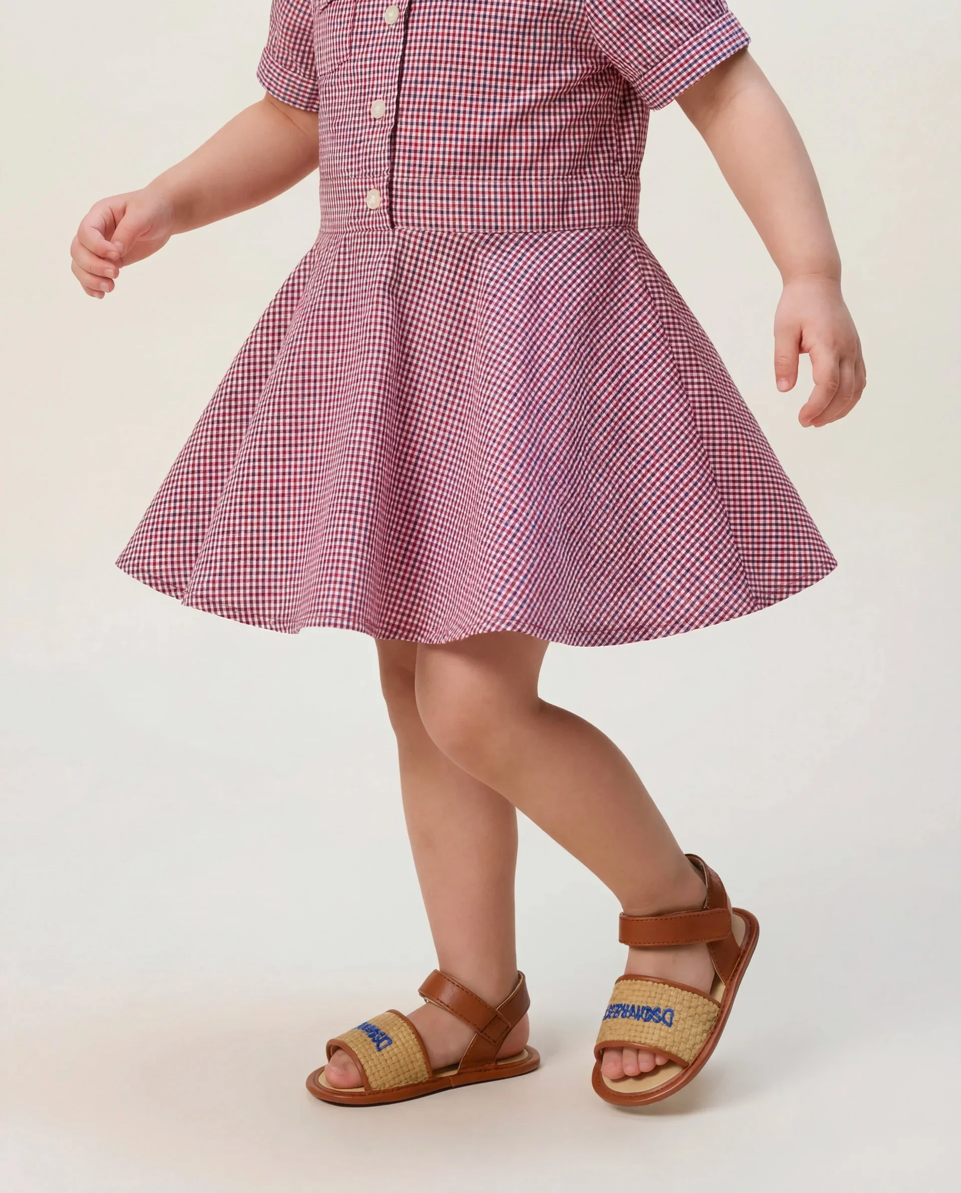 Dsquared2 Kids Abito con Fantasia a Quadretti per Neonate
