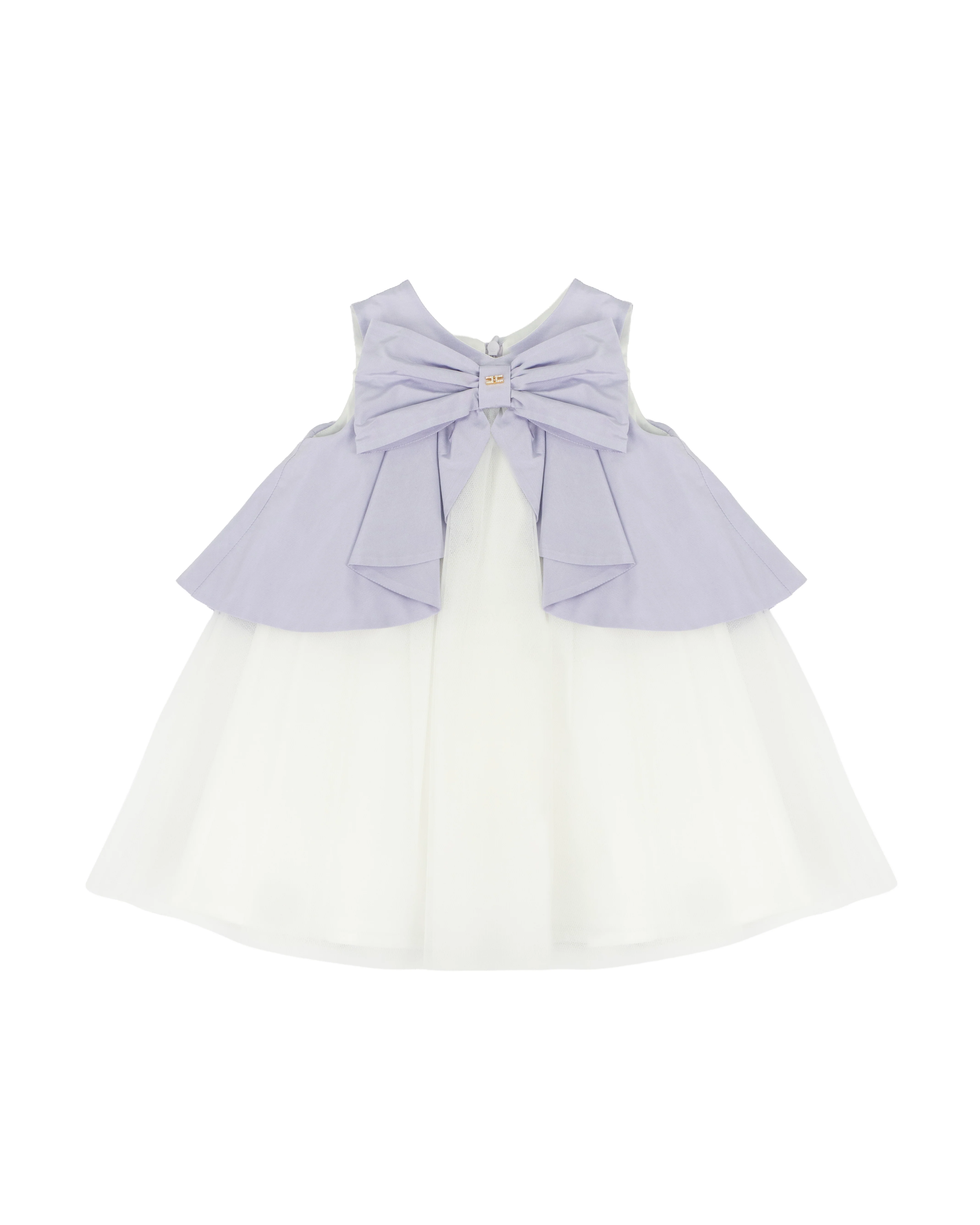 Elisabetta Franchi La Mia Bambina Abito con Fiocco Lilla/Avorio per Neonate