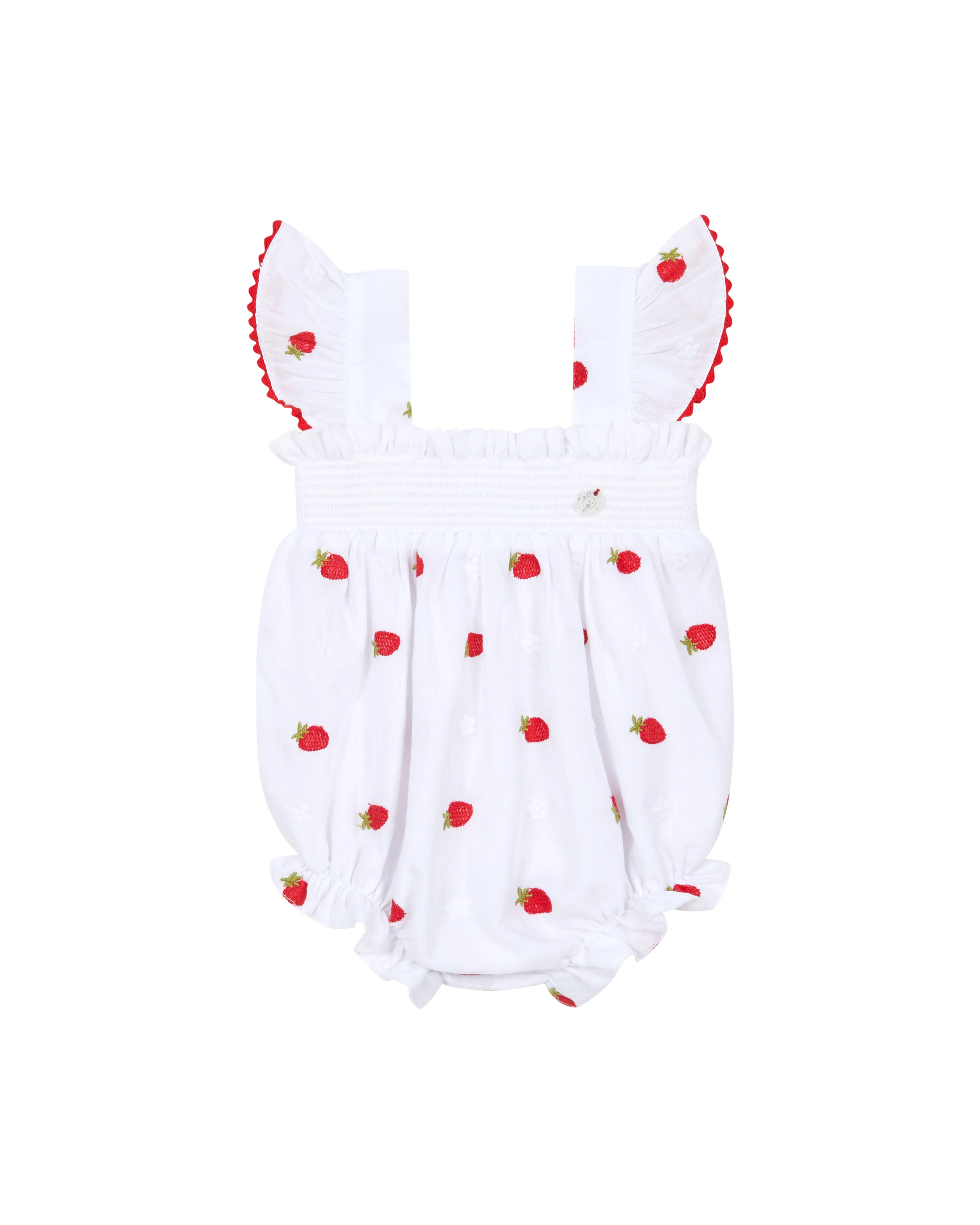Deolinda Kids Pagliaccetto Bianco Fantasia Fragolina per Neonate