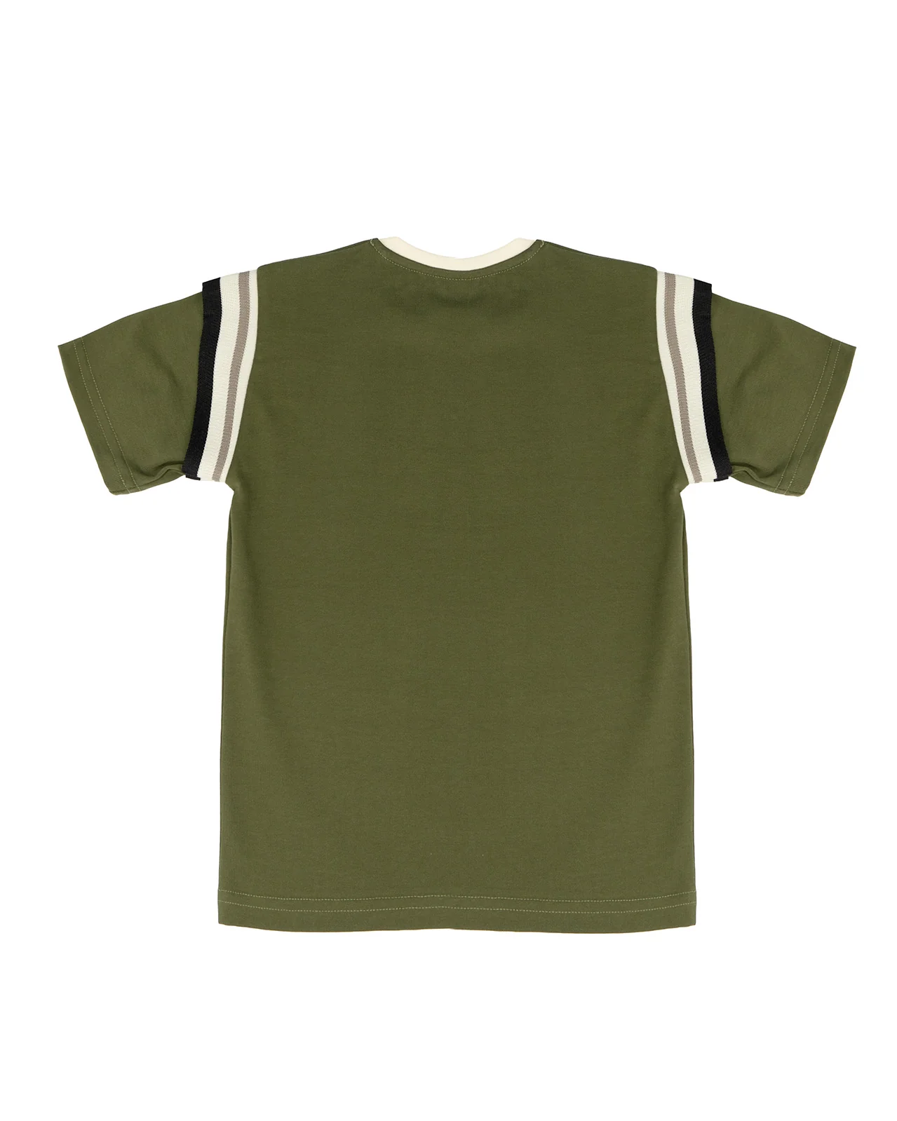 Yes London Kids T-Shirt Verde Oliva con Dettaglio su Manica e Logo in Rilievo per Bambini