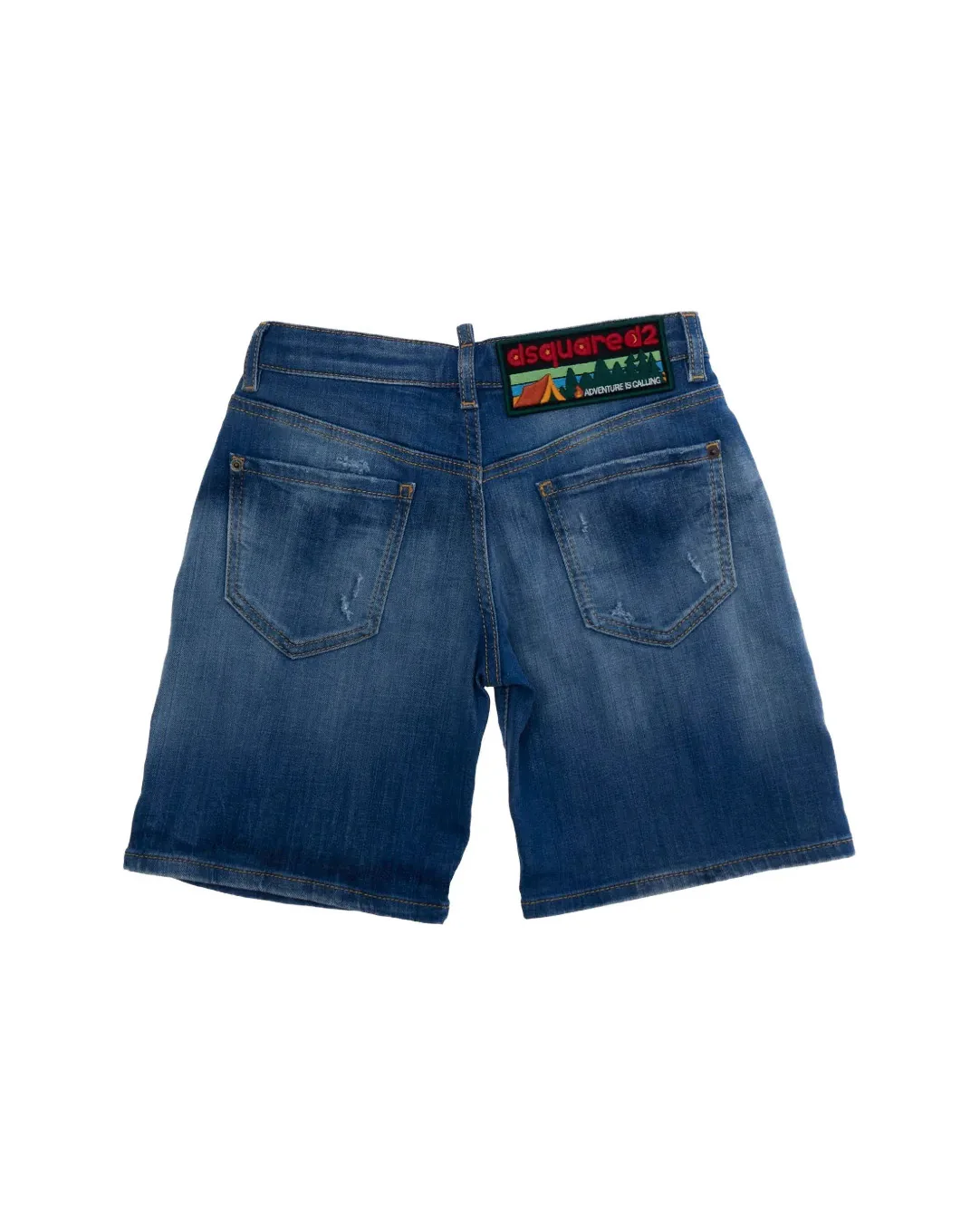 Dsquared2 Kids Bermuda in Denim con Patch Logo sul Retro per Bambini