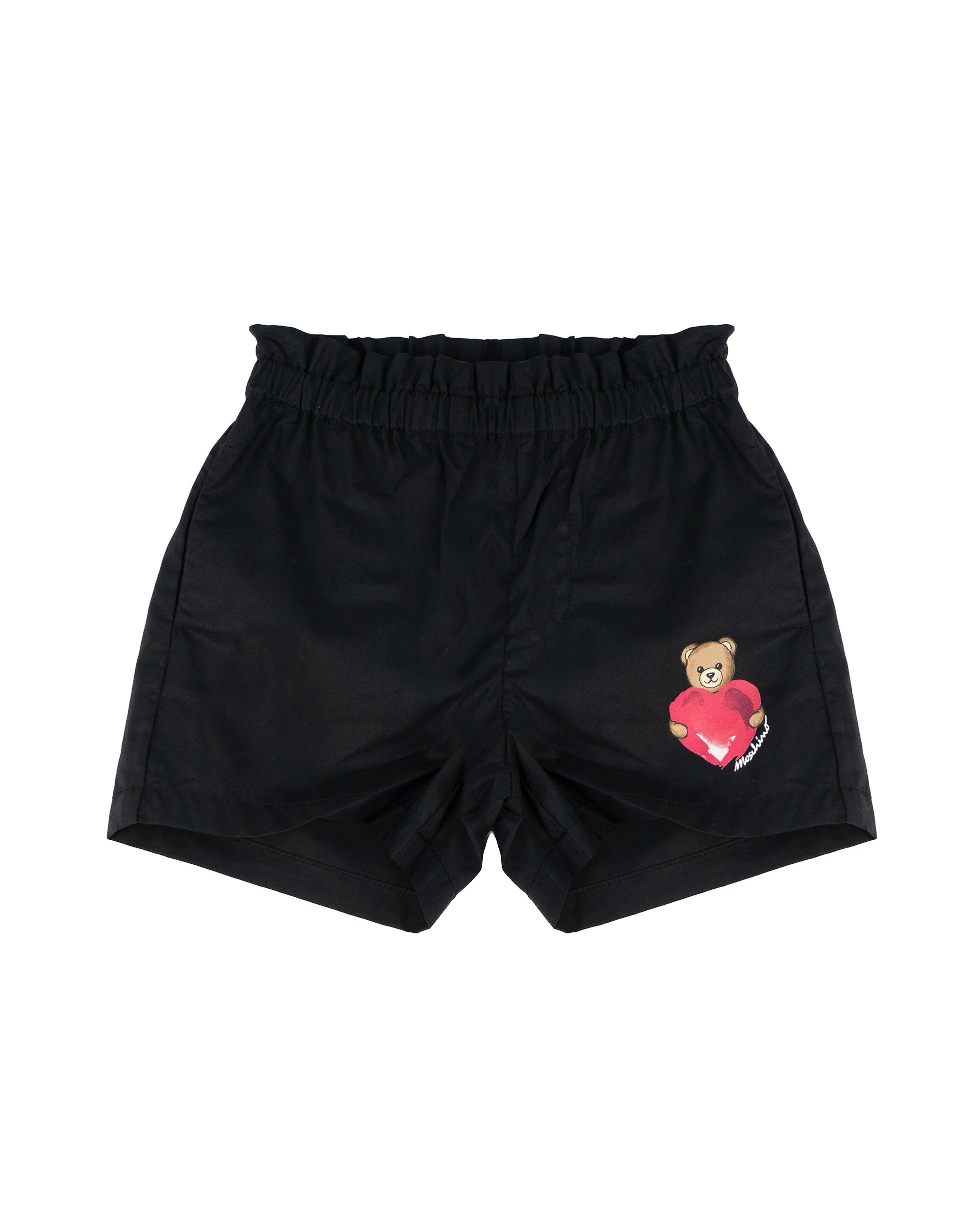 Moschino Kids Short Nero con Teddy per Neonate