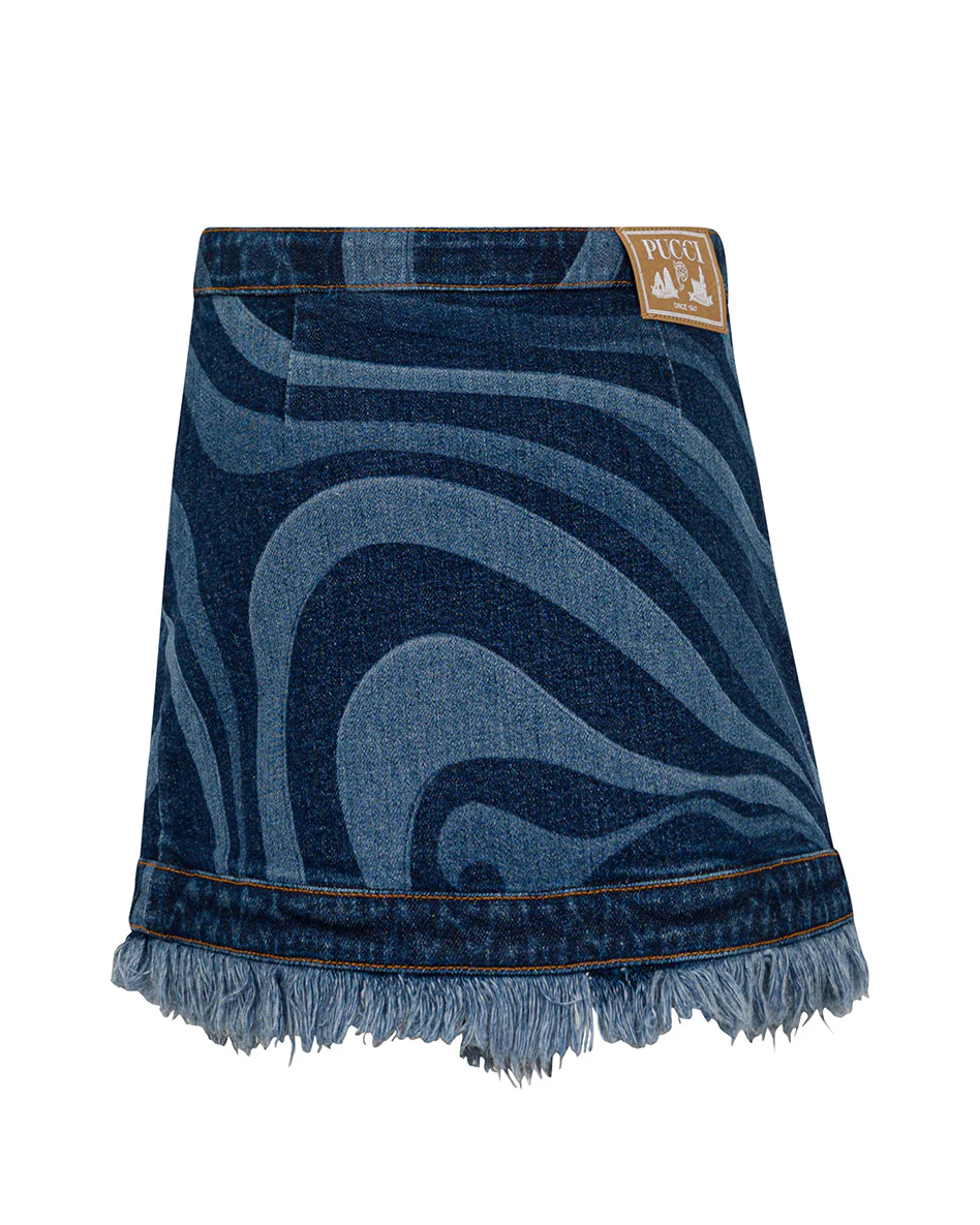 Emilio Pucci Kids Gonna in Denim a Contrasto per Bambine