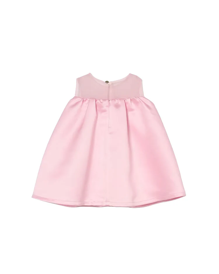 Blumarine Kids Abito Rosa con Maxi Fiocco per Neonate