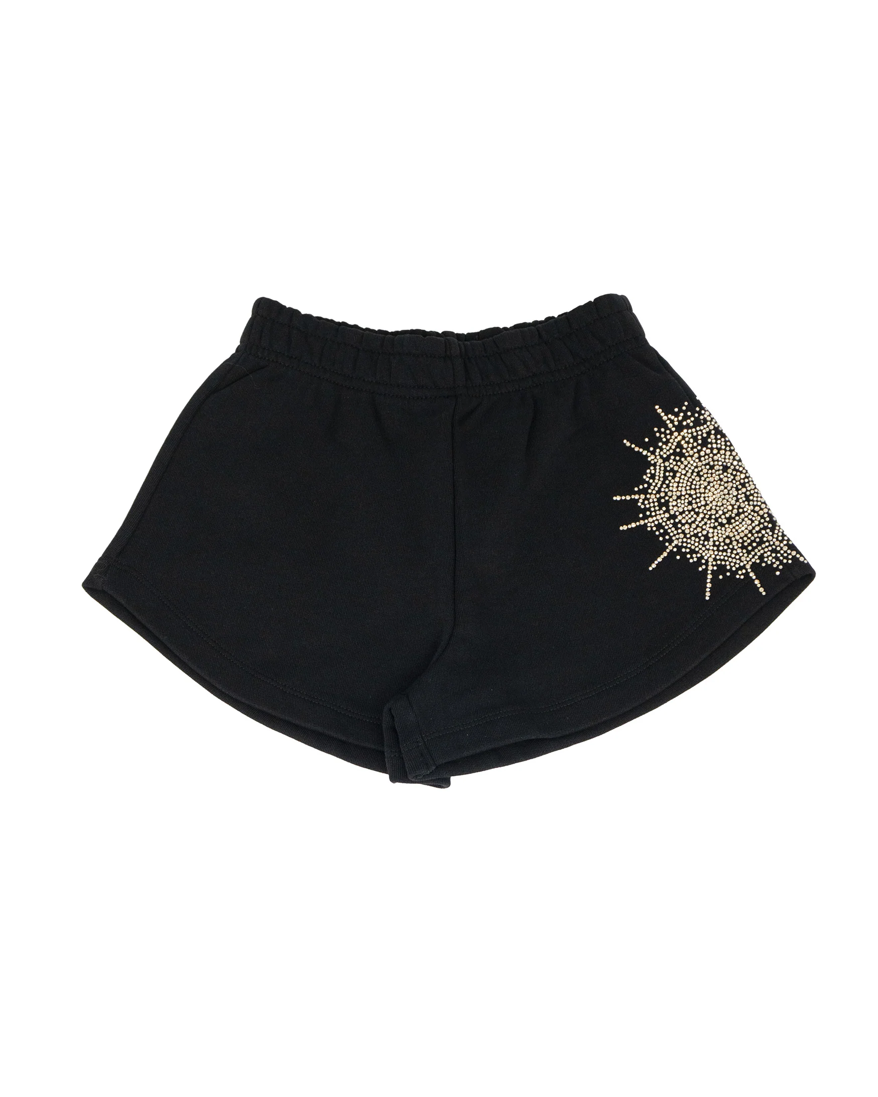 Philipp Plein Kids Short Nero con Applicazioni Brillantini per Bambine