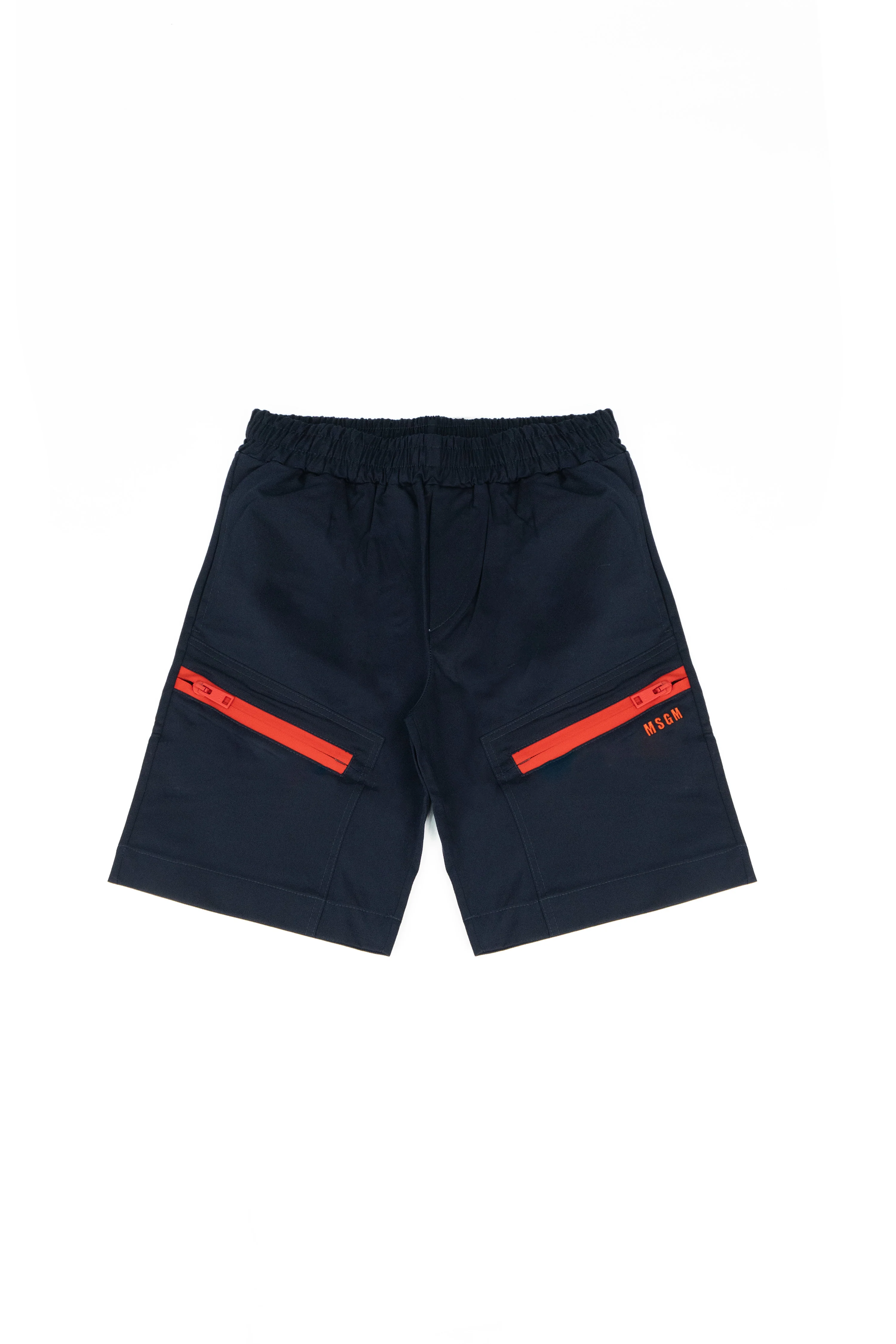Msgm Kids Bermuda Blu con Zip a Contrasto per Bambini