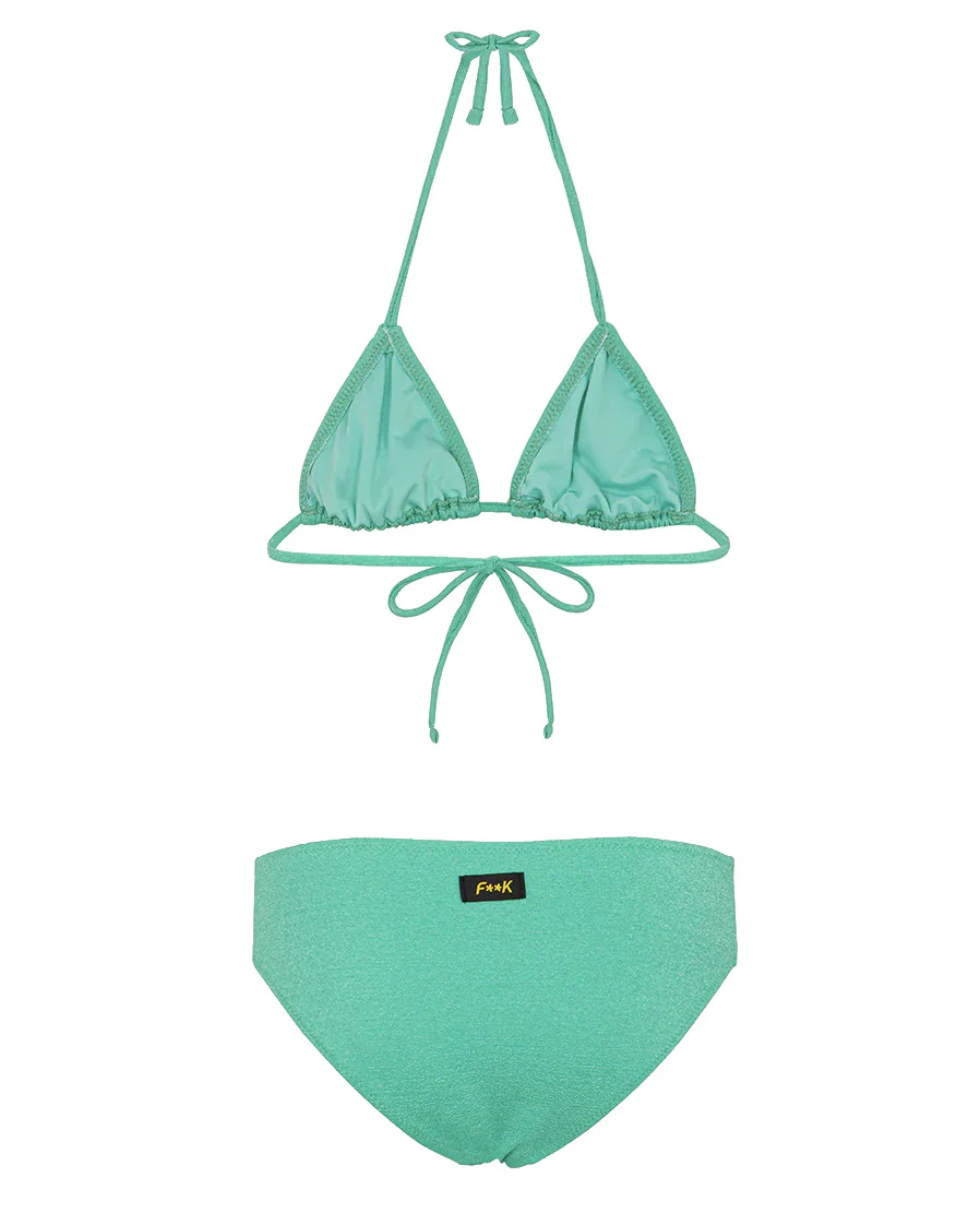 F**K Kids Costume Due Pezzi Verde Acqua per Bambine