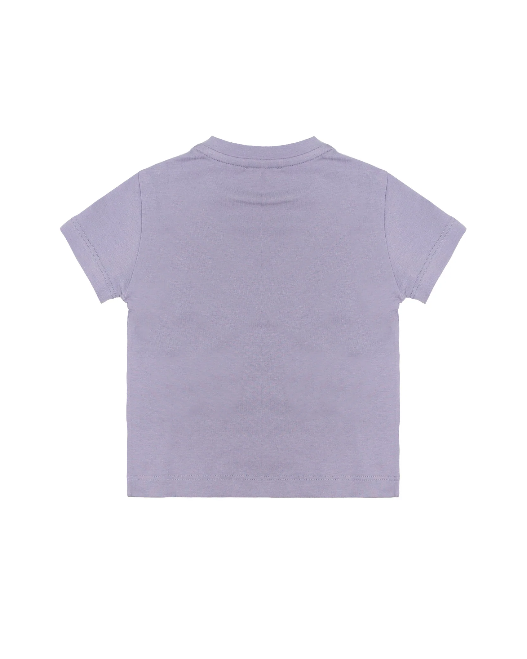 Elisabetta Franchi La Mia Bambina T-shirt Lilla con Stampa Logo Effetto Oro per Neonate