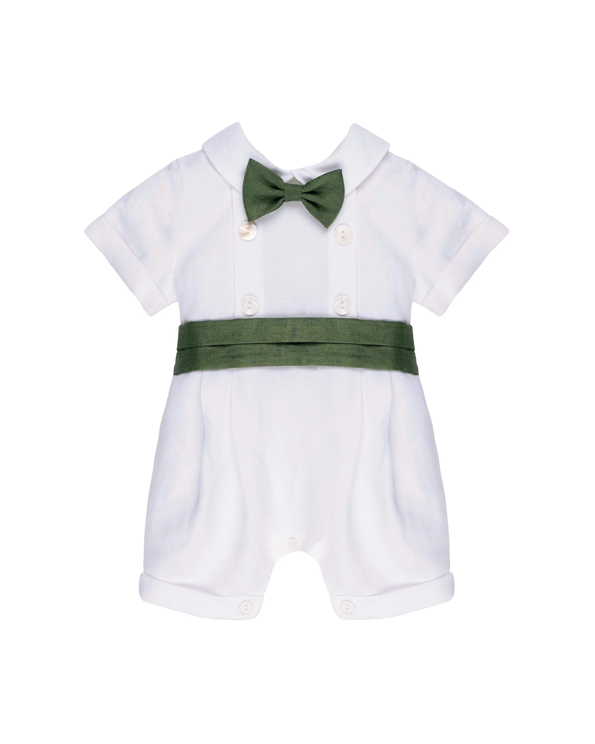 Pagliaccetto Marlù Bianco/Verde Classico per Neonati