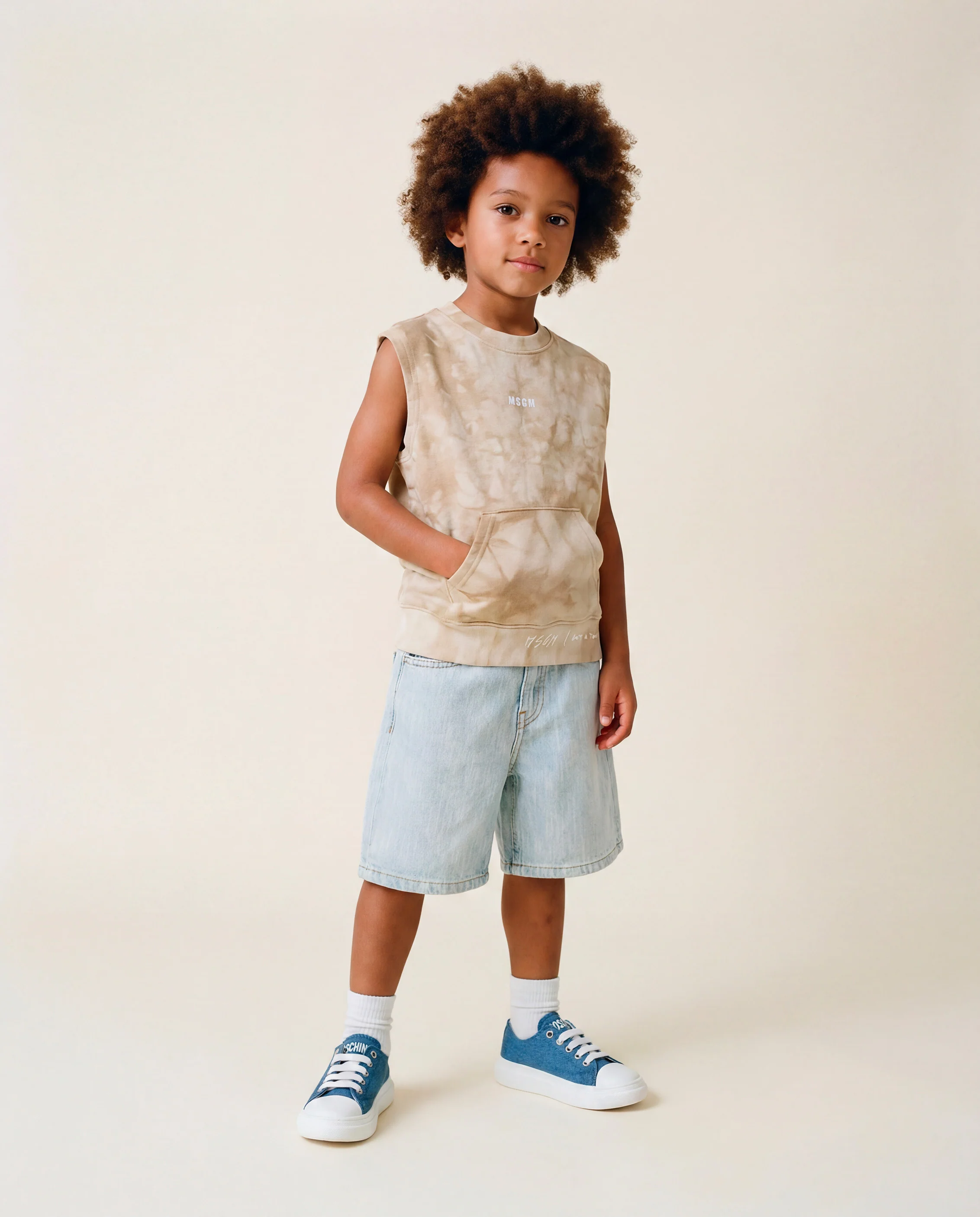 Msgm Kids Bermuda in Denim per Bambine