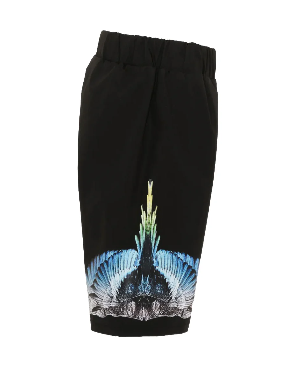 Marcelo Burlon County of Milan Kids Bermuda Nero con Stampa per Bambini