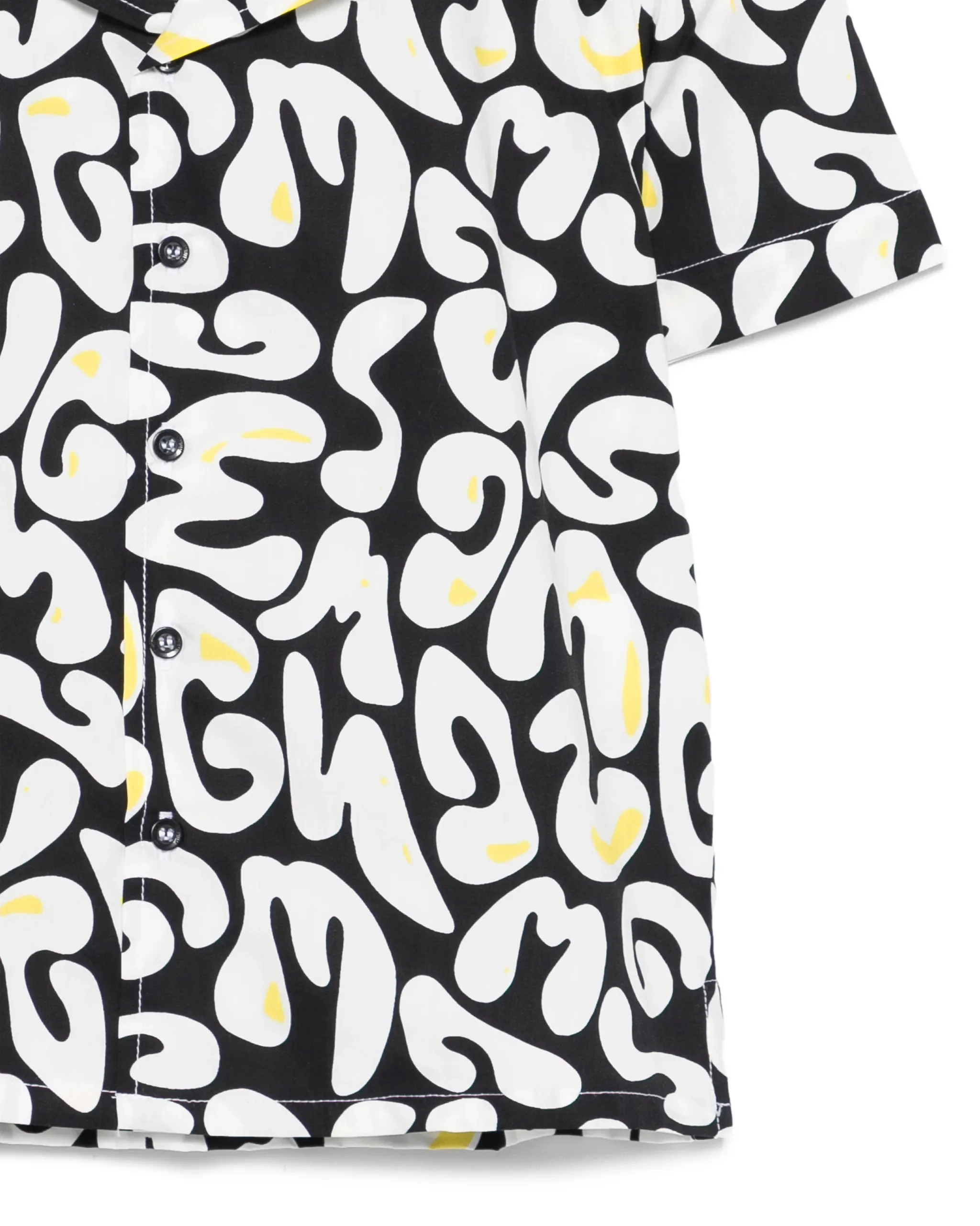 Msgm Kids Camicia Nero con Logo All-Over per Bambini