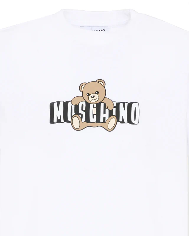 Moschino Kids T-Shirt Bianco con Teddy Bear per Bambini