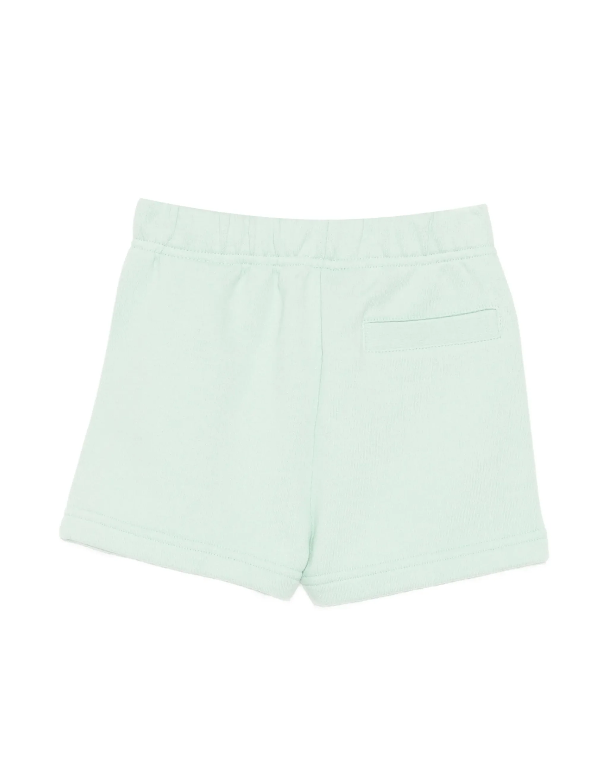 Palm Angels Kids Short Verde Chiaro con Logo Celeste per Neonato