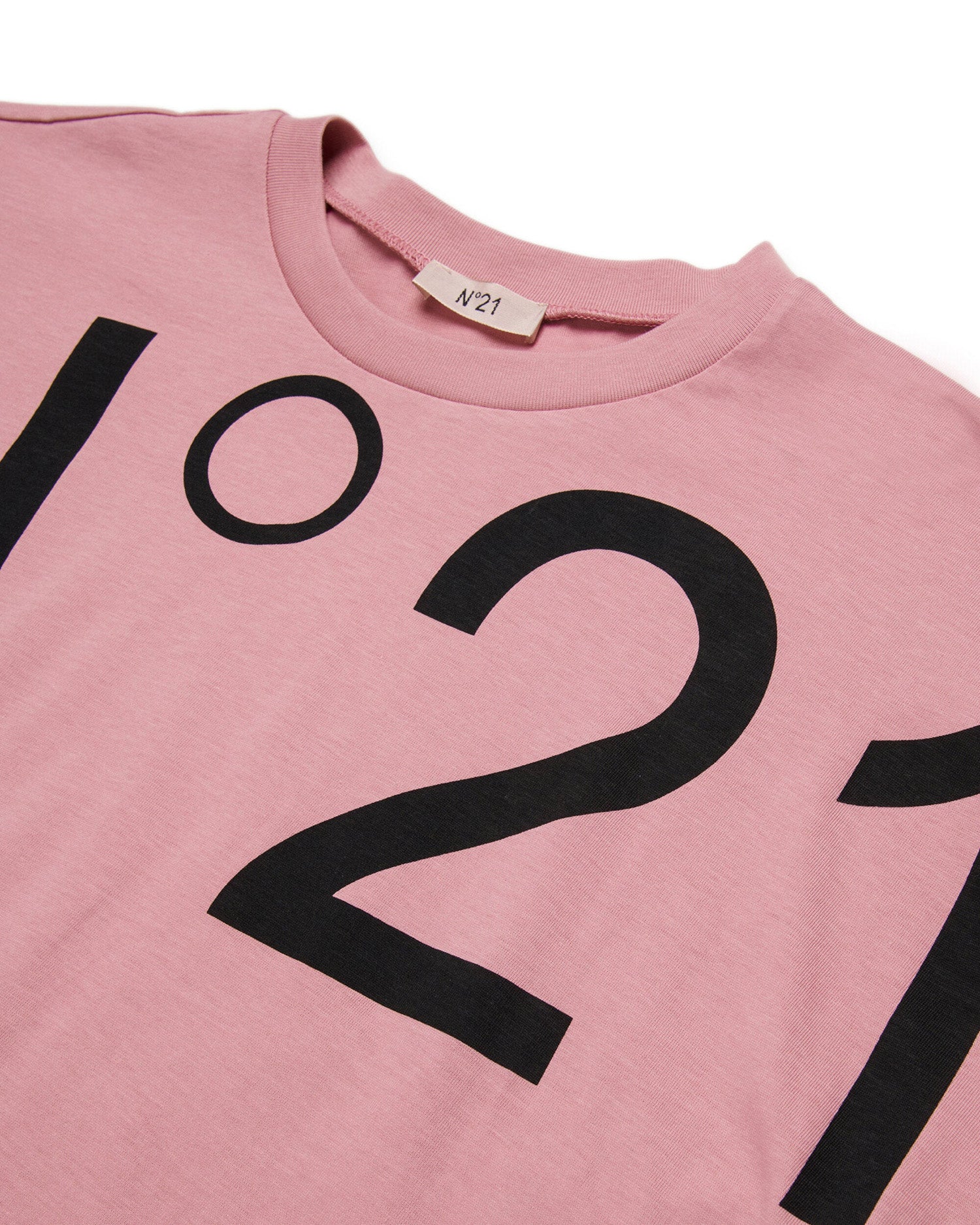 N21 Kids T-shirt Rosa con Maxi Stampa Logo per Bambine