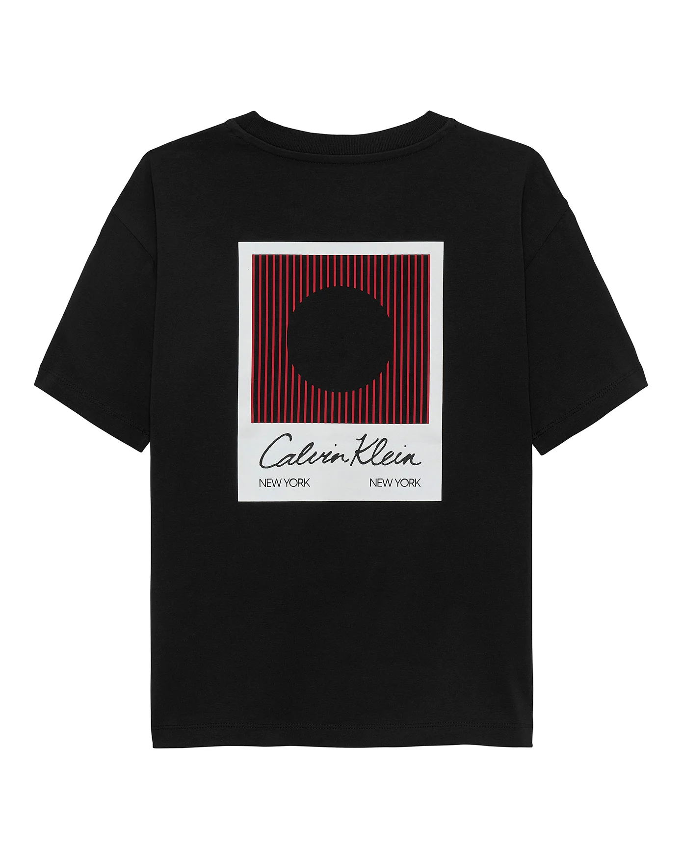 Calvin Klein Kids T-Shirt Nero con Logo e Stampa sul Retro per Bambini