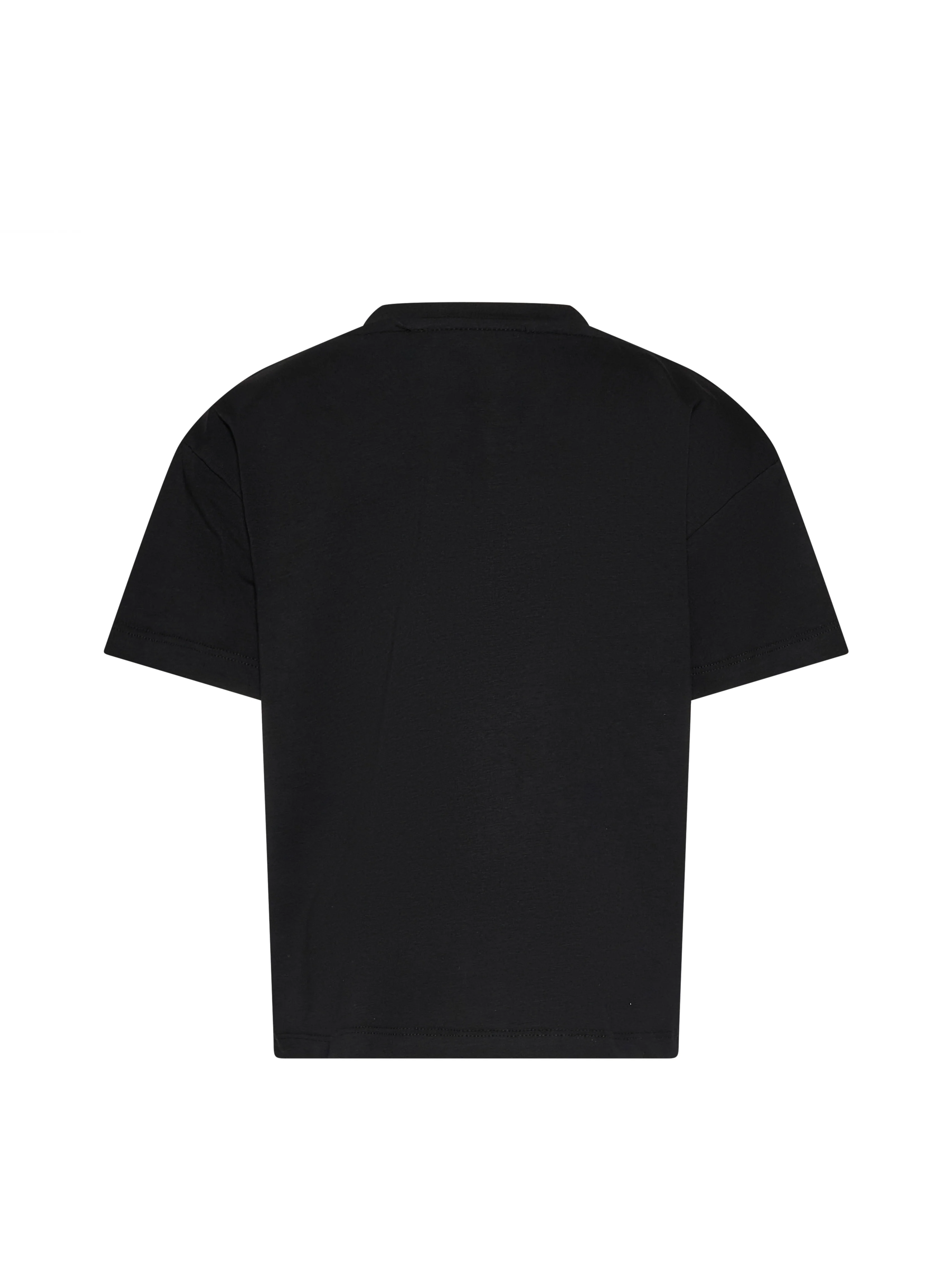 John Richmond Kids T-shirt Nera con Stampa Logo in Strass Negativo per Bambine