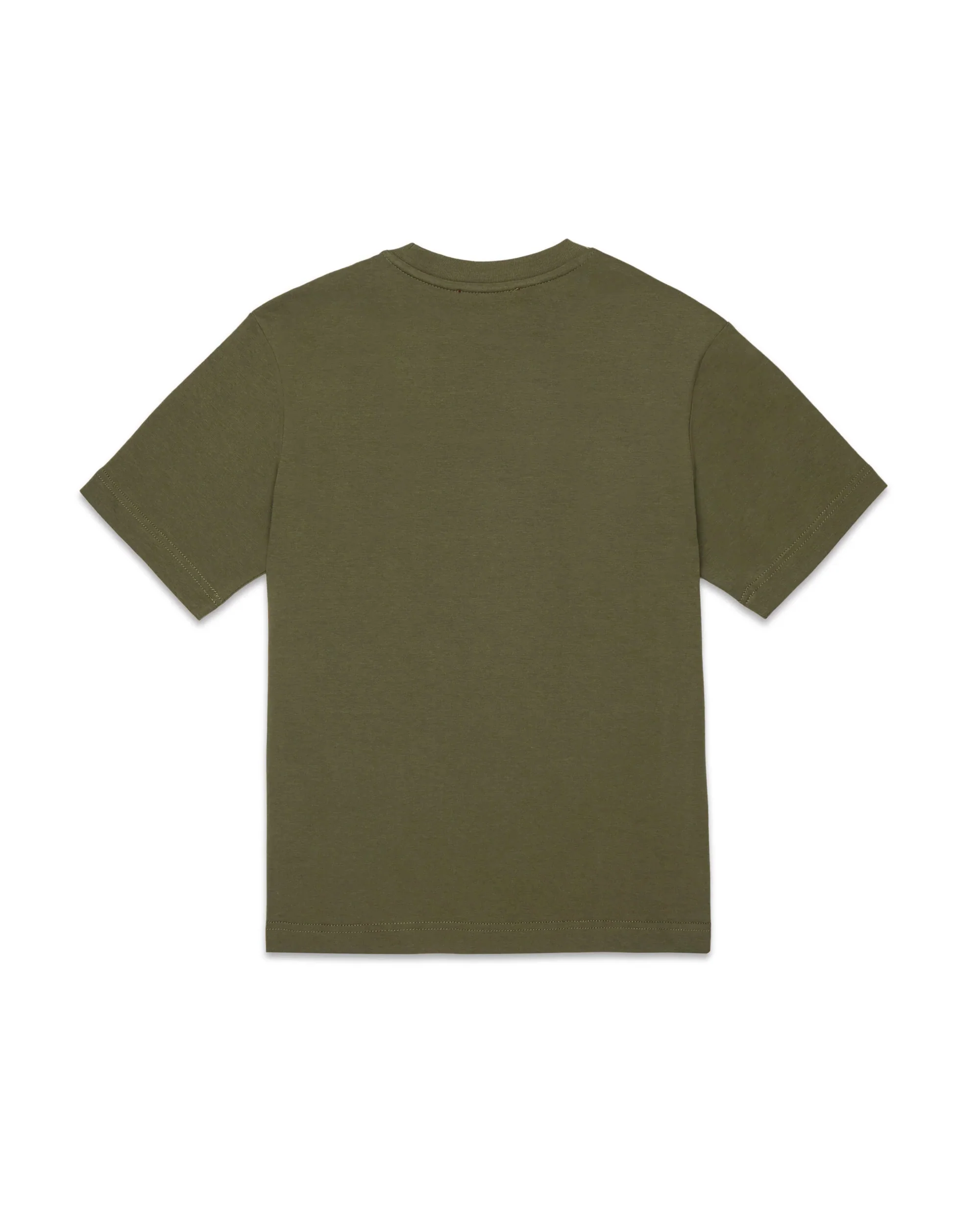 Diesel Kids T-shirt Verde con Doppia Stampa Logo Oval D Unisex per Bambiini