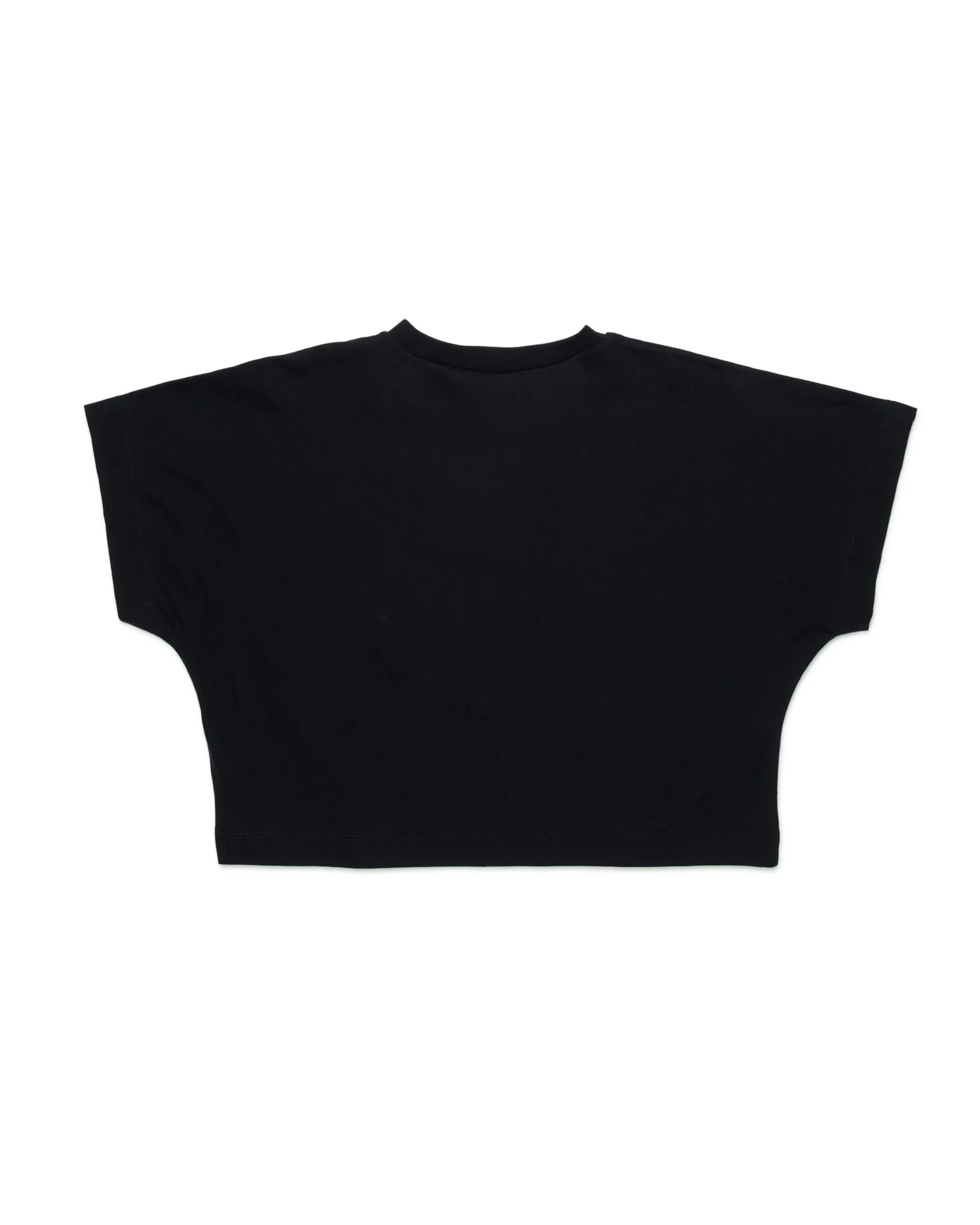 N21 Kids T-shirt Nera con Maxi Stampa Logo per Bambine