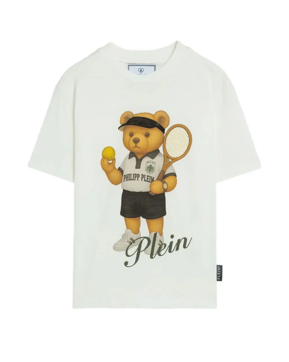 Philipp Plein Kids T-Shirt Bianco con Stampa Grafica per Bambine