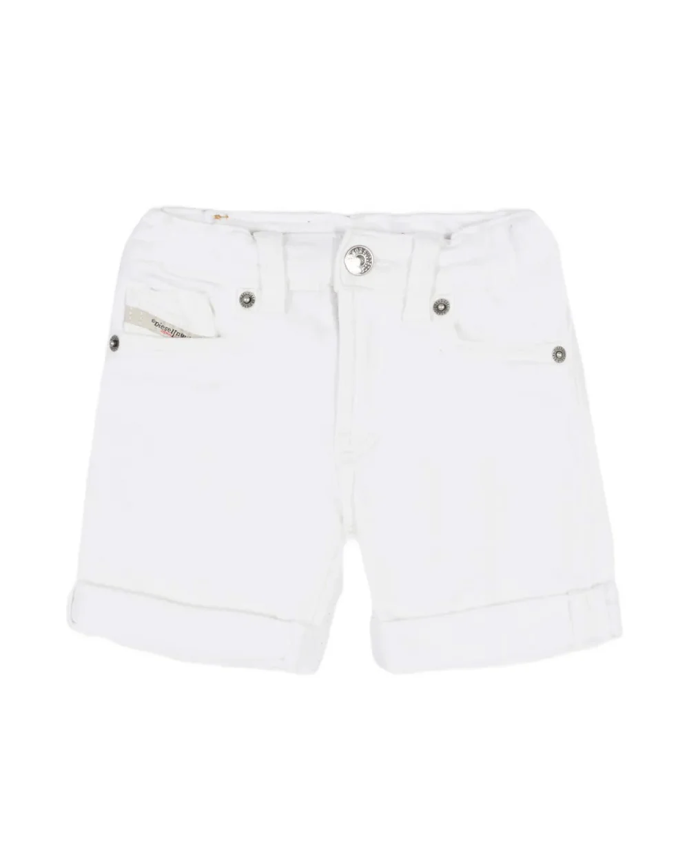 Diesel Kids Bermuda in Denim Bianco per Neonati