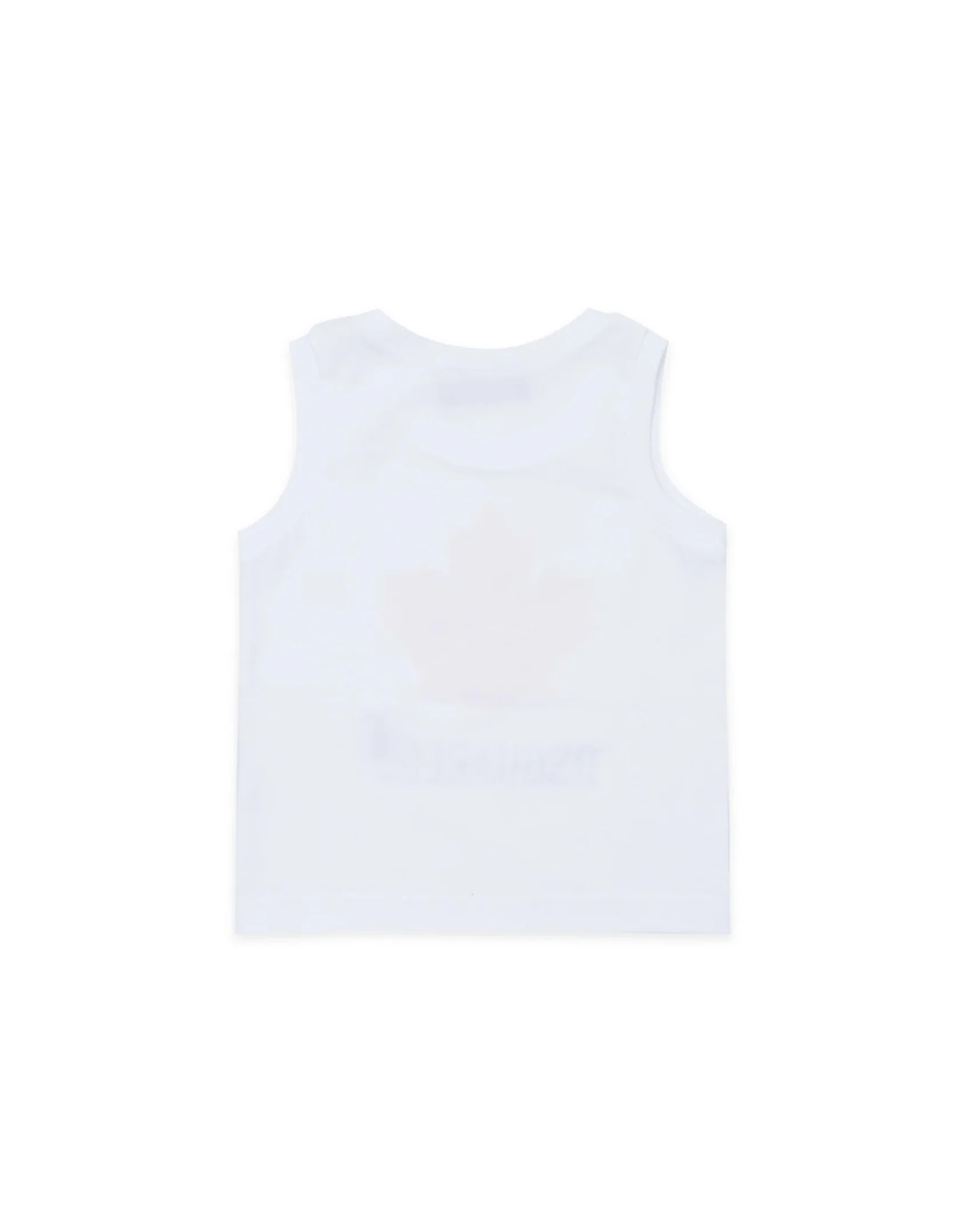 Dsquared2 Kids Canotta Bianca con Stampa Logo Foglia D'acero per Neonati