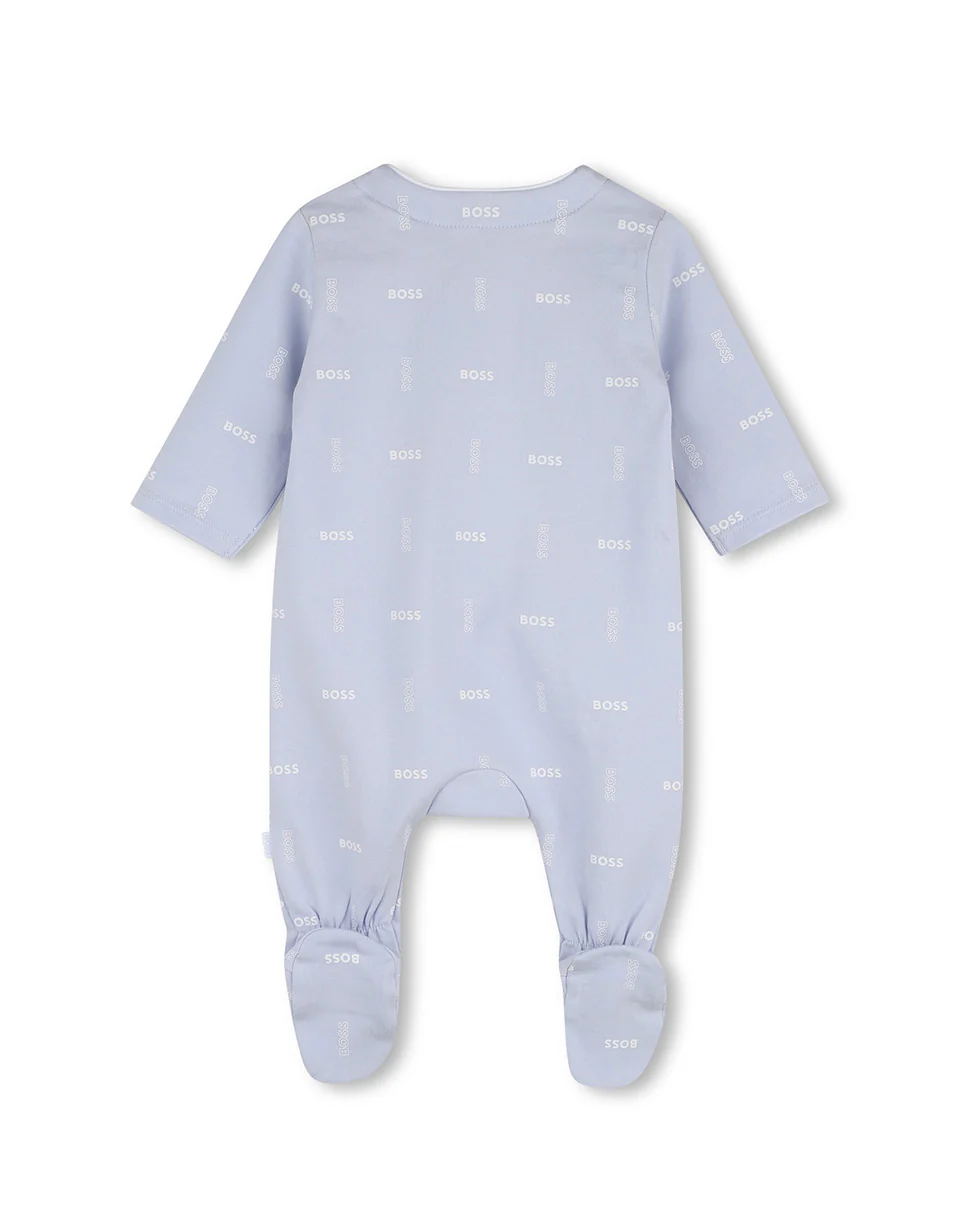 Boss Kids Tutina+ Bavetto + Cappello Blu Cielo All-Over per Neonati