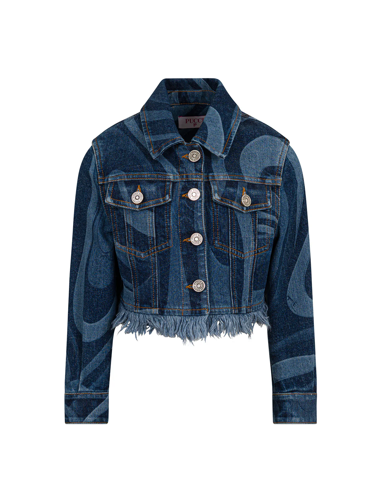 Emilio Pucci Kids Giacca in Denim a Contrasto per Bambine