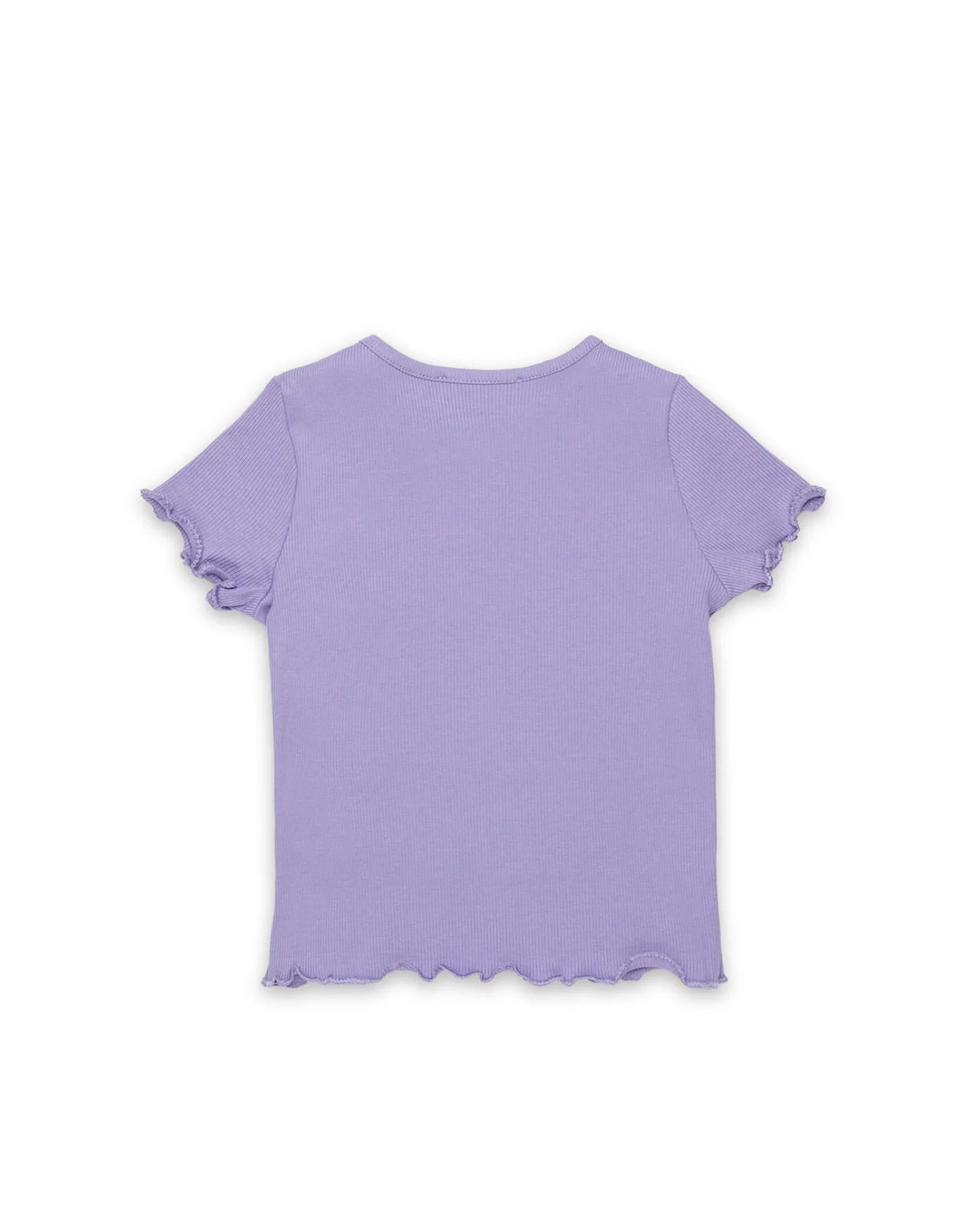 Diesel Kids T-Shirt Lilla a Costine con Logo in Rilievo per Neonate
