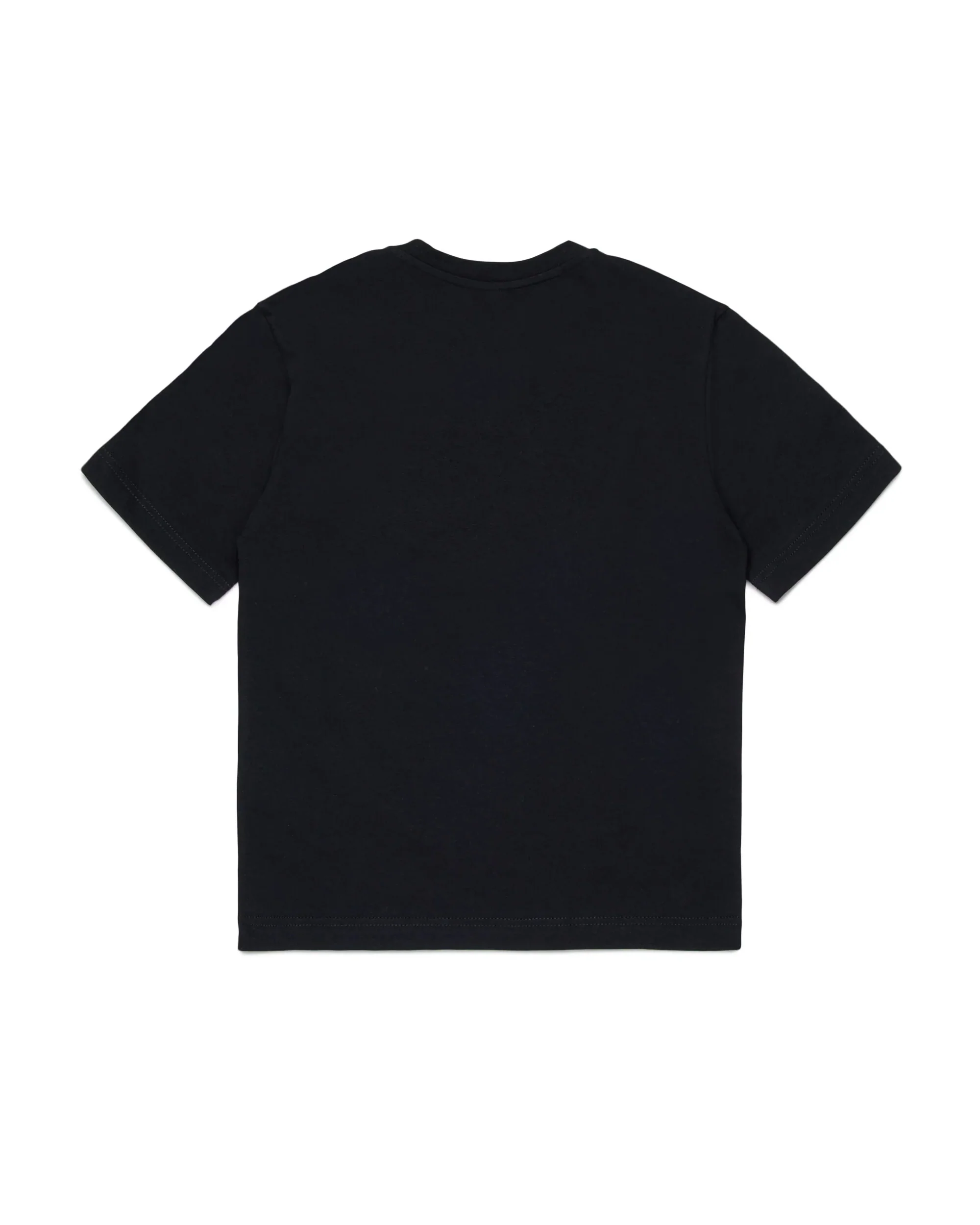Diesel Kids T-shirt Nera con Doppia Stampa Logo Unisex per Bambini