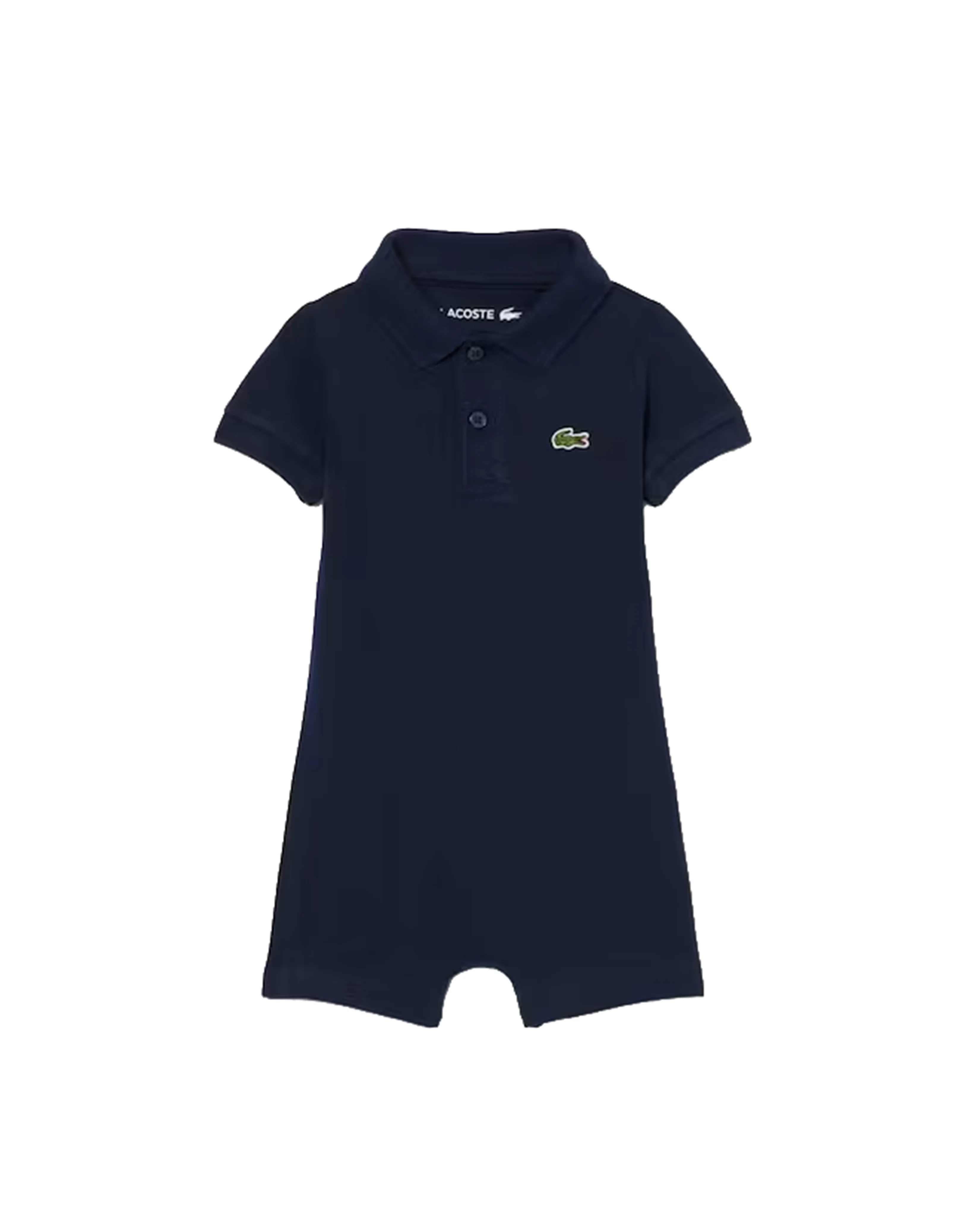 Lacoste Kids Pagliacetto a Polo Blu con Logo Ricamato per Neonati