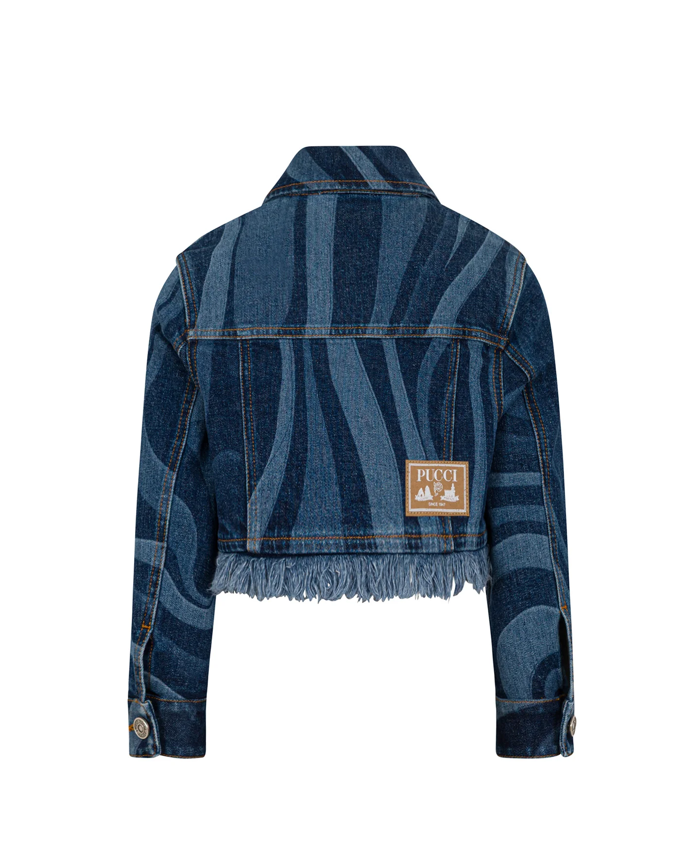 Emilio Pucci Kids Giacca in Denim a Contrasto per Bambine