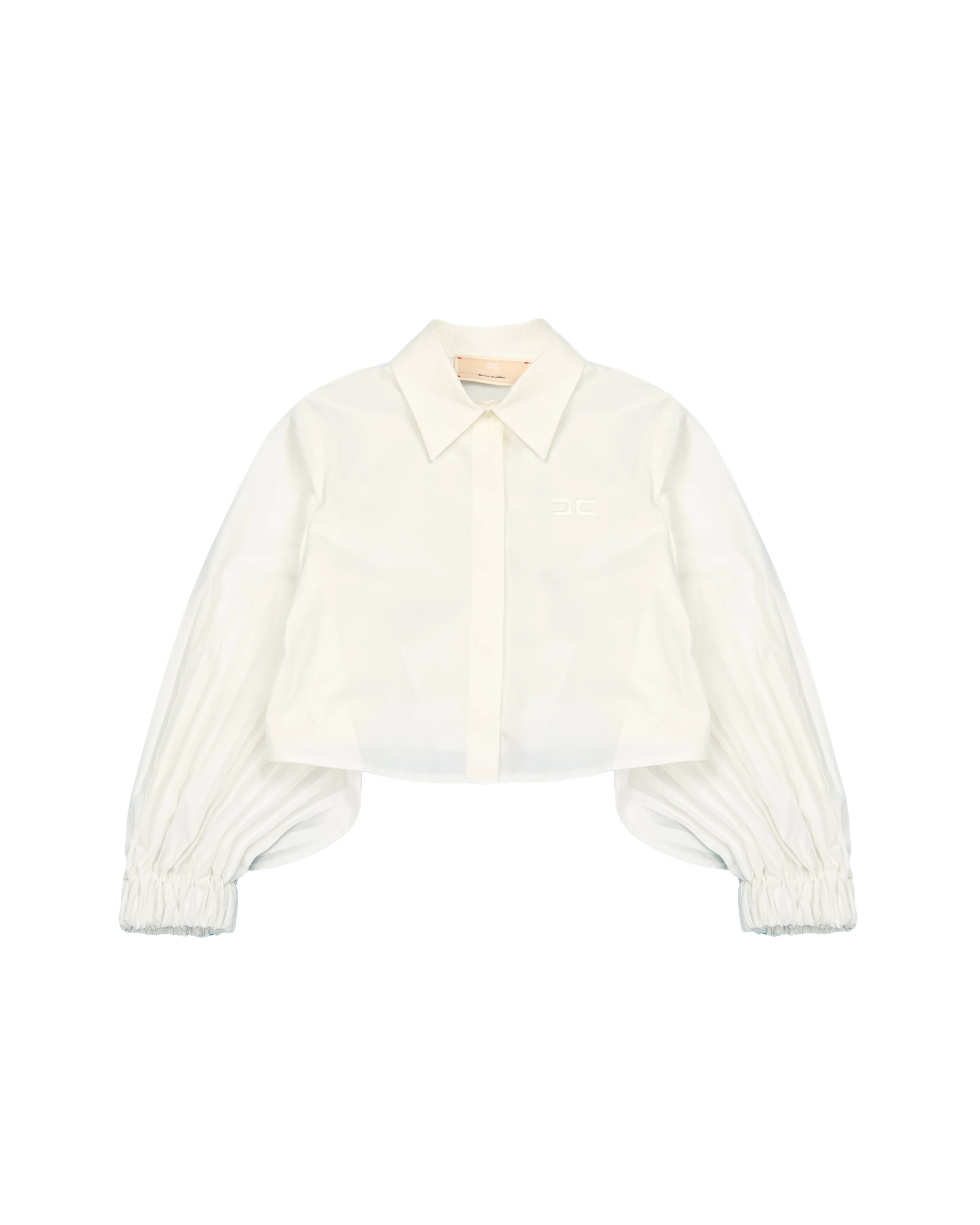 Elisabetta Franchi La Mia Bambina Camicia Avorio con Ricamo Logo per Bambine
