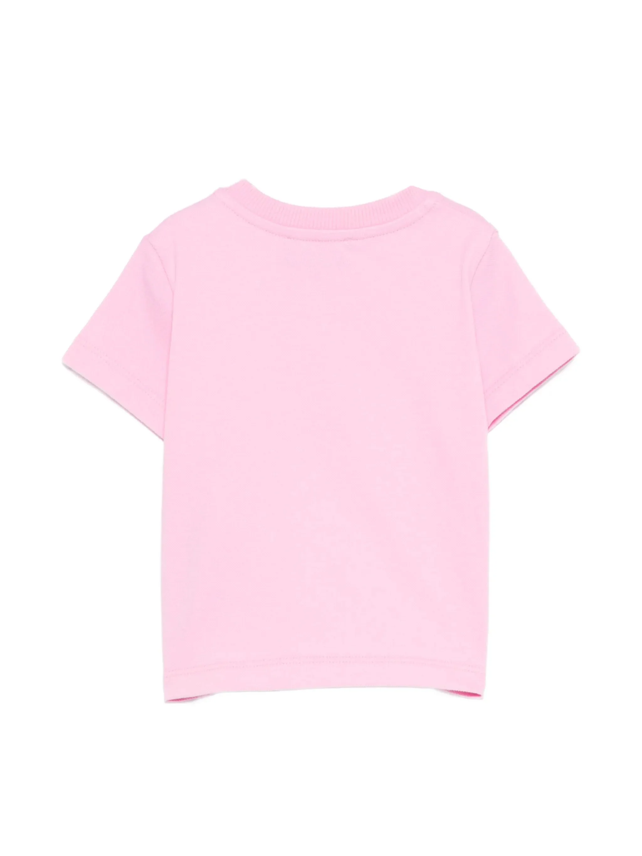 Moschino Kids T-Shirt Rosa con Maxi Logo Teddy per Neonate