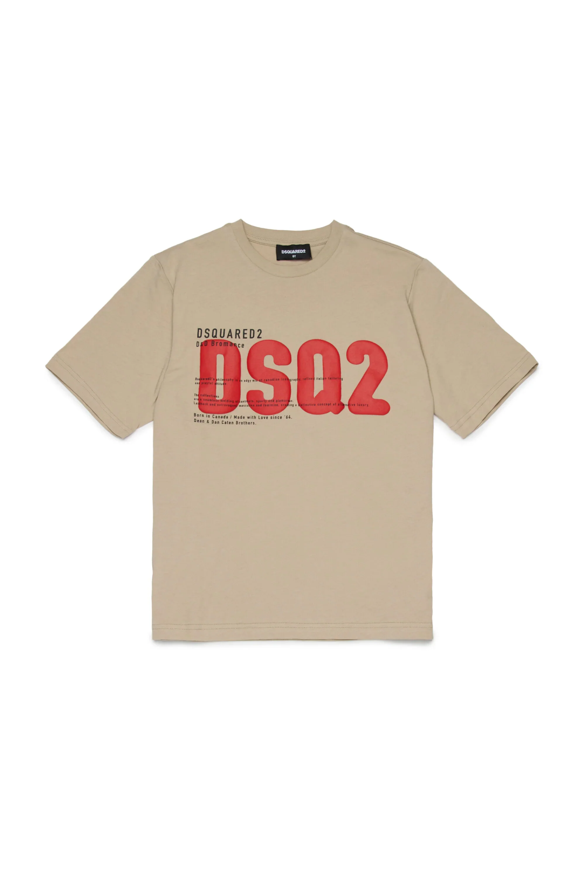 Dsquared2 Kids T-Shirt Beige con Stampa Logo per Bambini