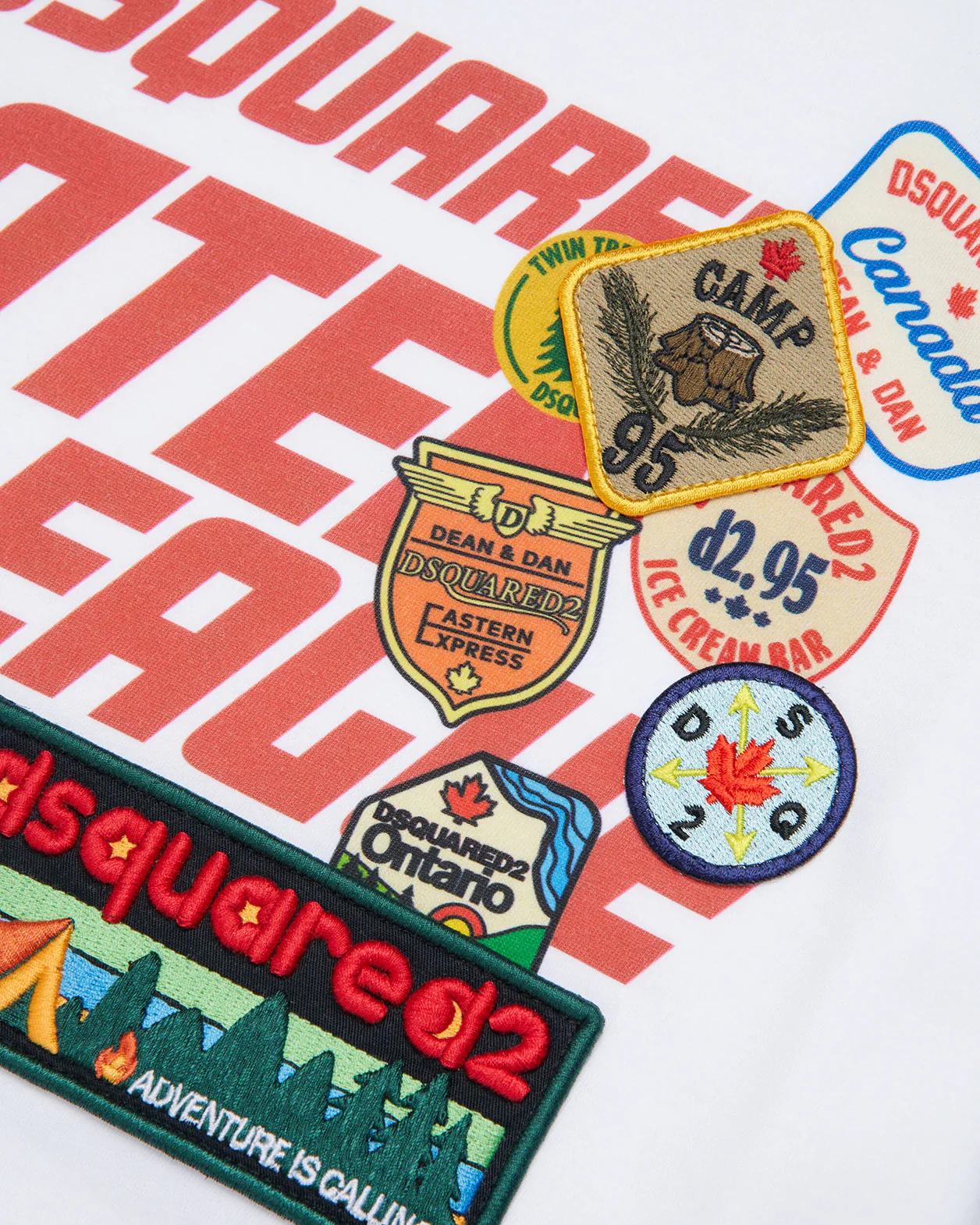 Dsquared2 Kids T-shirt Bianca con Stampa e Patch Applicate per Bambini