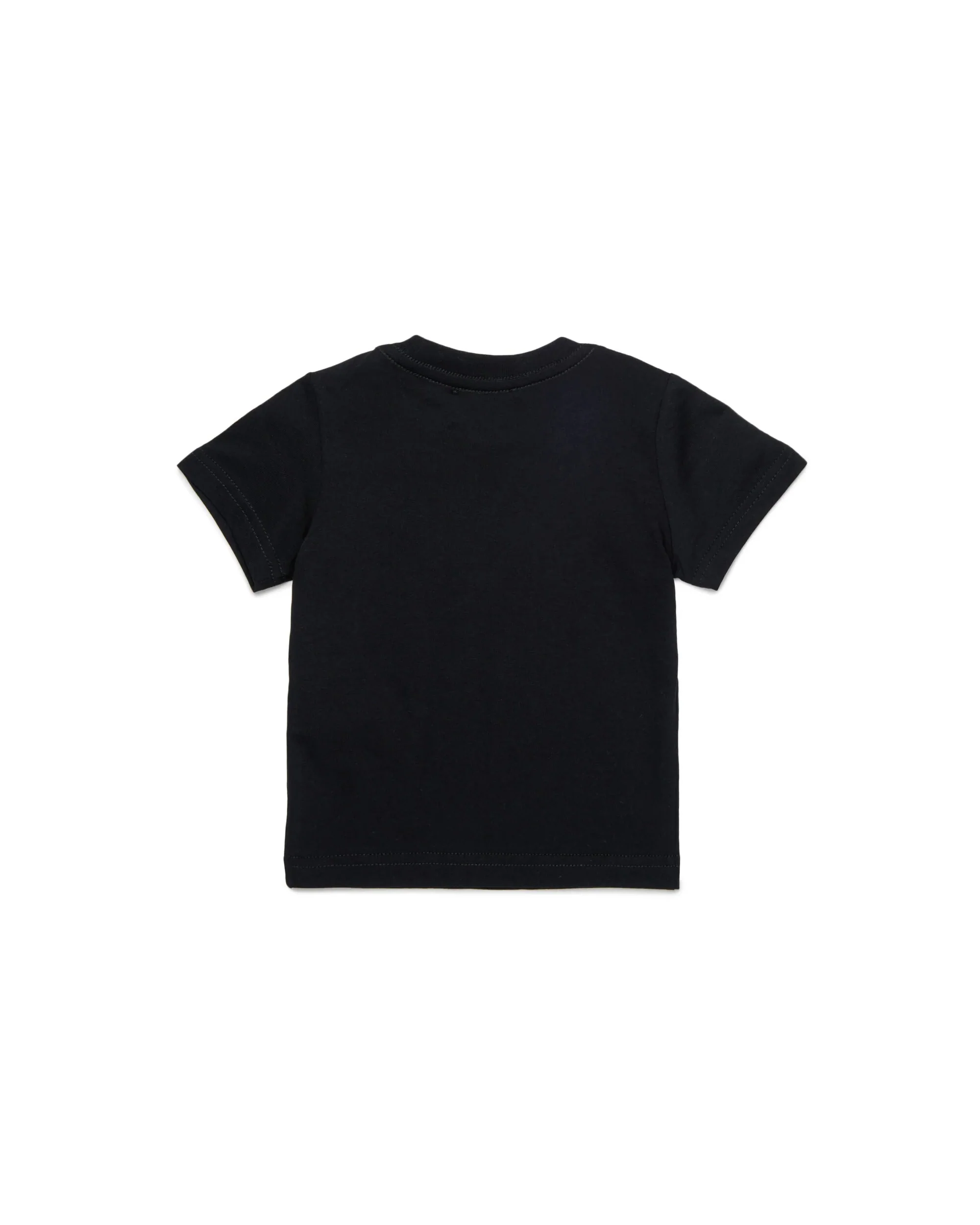 Dsquared2 Kids T-shirt Nera con Stampa Logo e Bottoni Apertura Spalla per Neonati