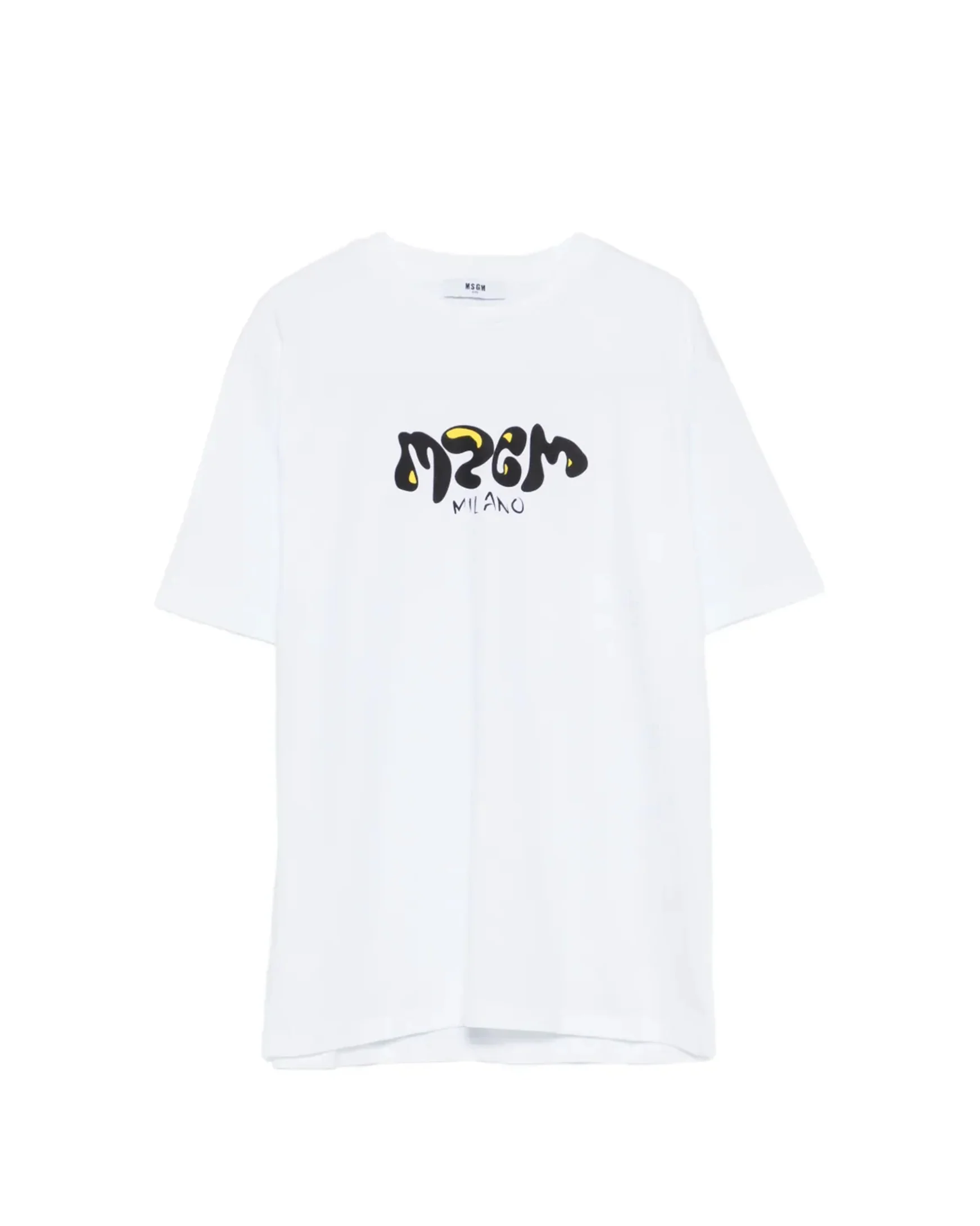 Msgm Kids T-Shirt Bianco con Logo Stampato per Bambine