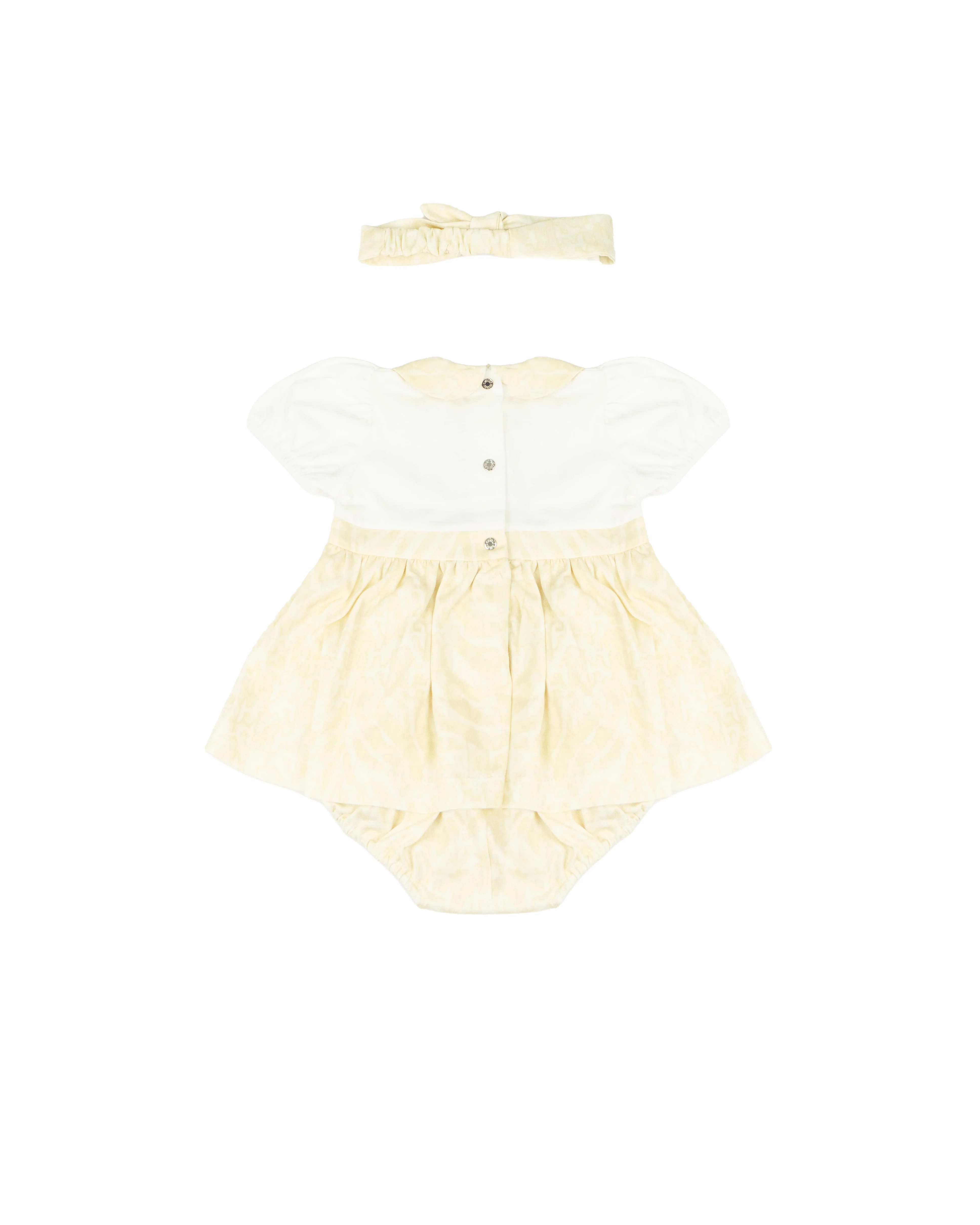 Roberto Cavalli Kids Abito+Fascia Avorio per Neonate