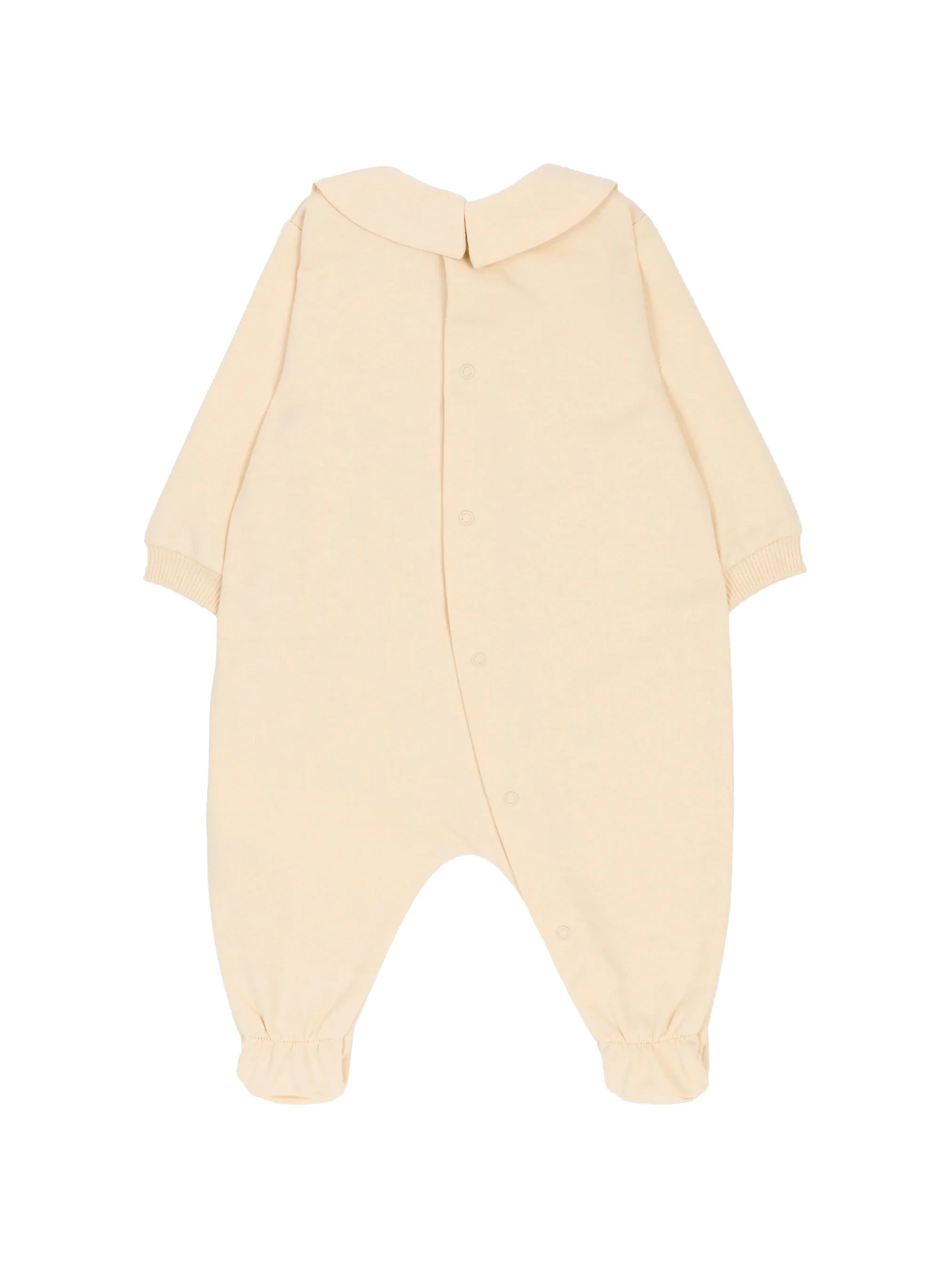Moschino Kids Tutina Beige con Stampa Logo Teddy per Neonati