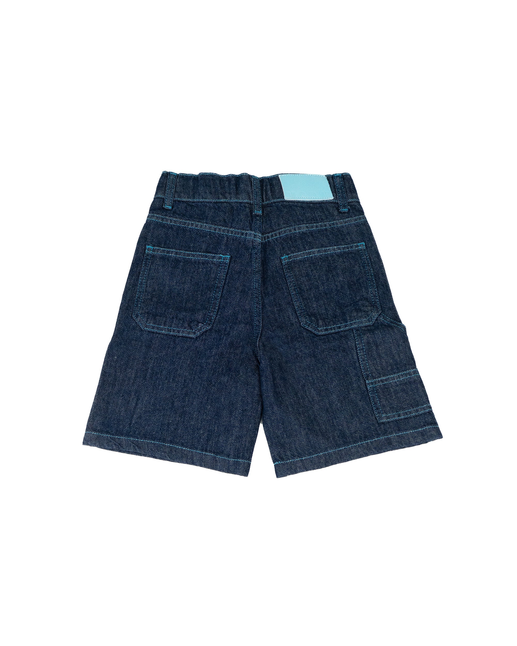 Msgm Kids Short in Denim Lavaggio 0 per Bambini