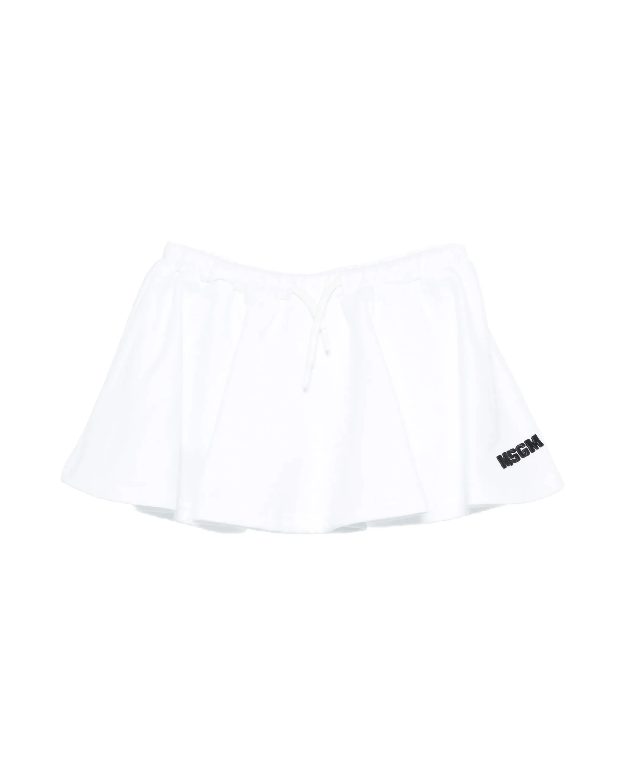 Msgm Kids Short Bianco con Logo Ricamato per Bambine