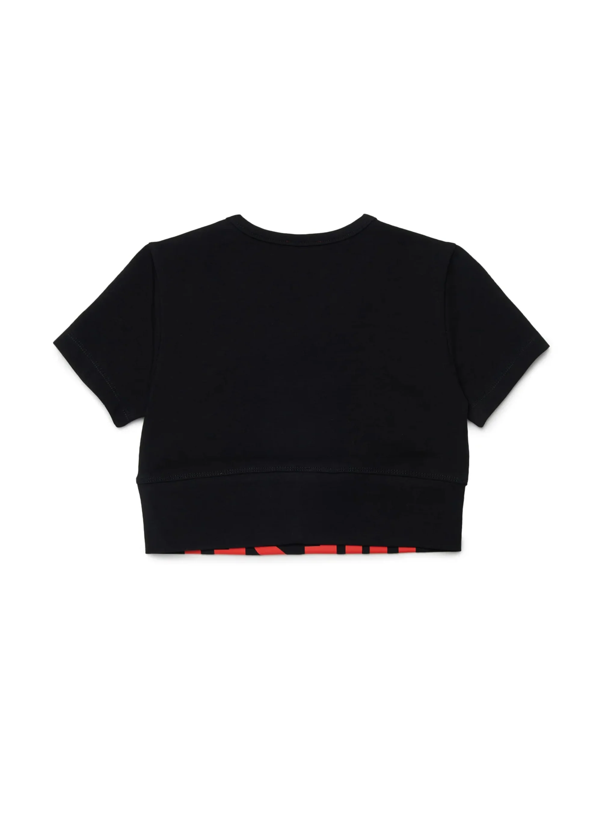 Diesel Kids T-shirt Nera con Stampa Logo a Contrasto per Bambine