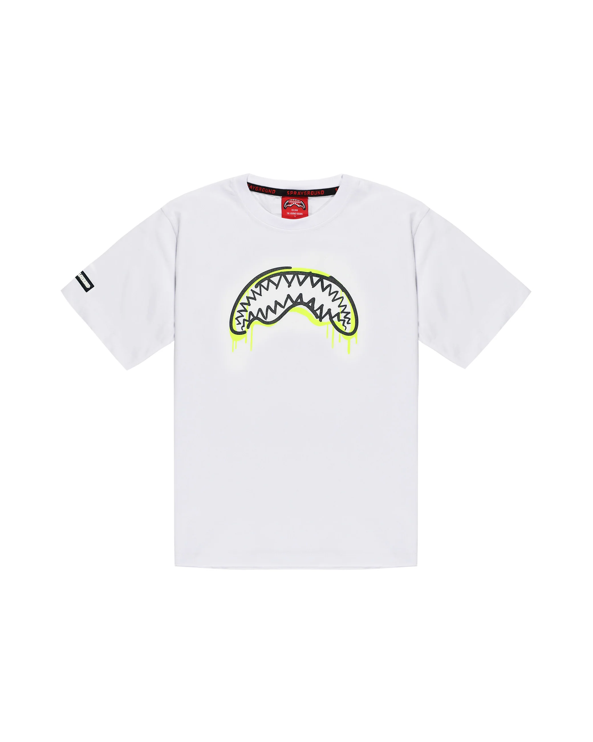 Sprayground Kids T-Shirt Bianco con Stampa Fonte/Retro per Bambini