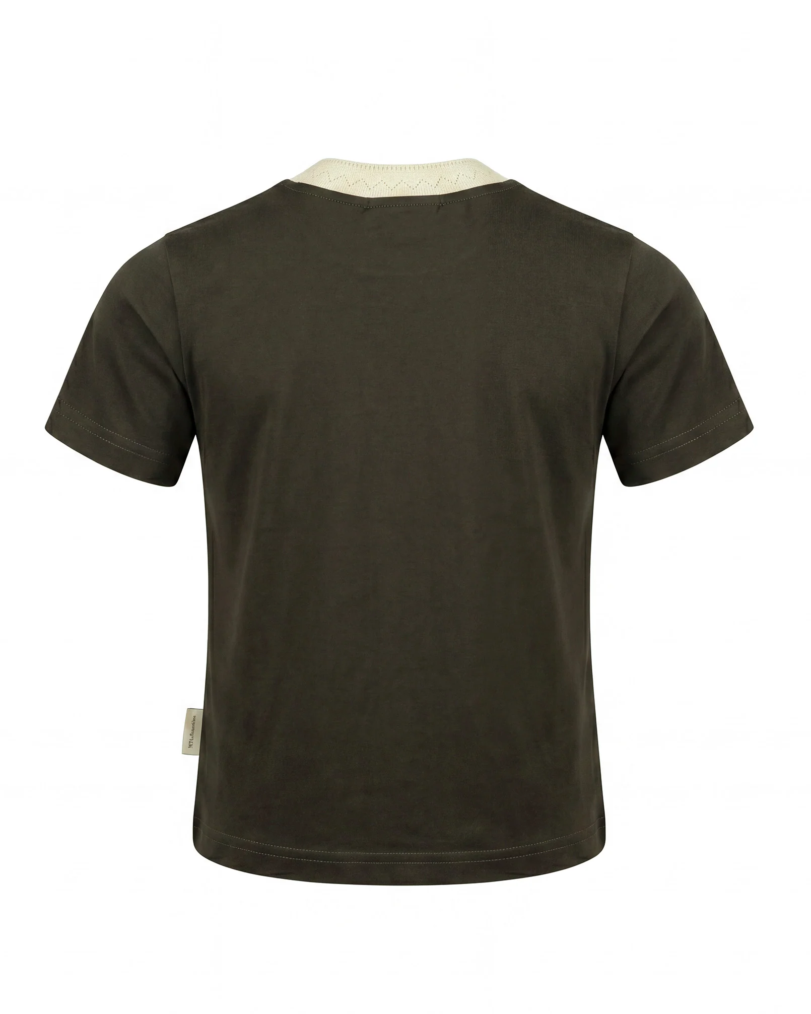 Yes London Kids T-Shirt Verde Scuro con Colletto Ricamato per Bambini