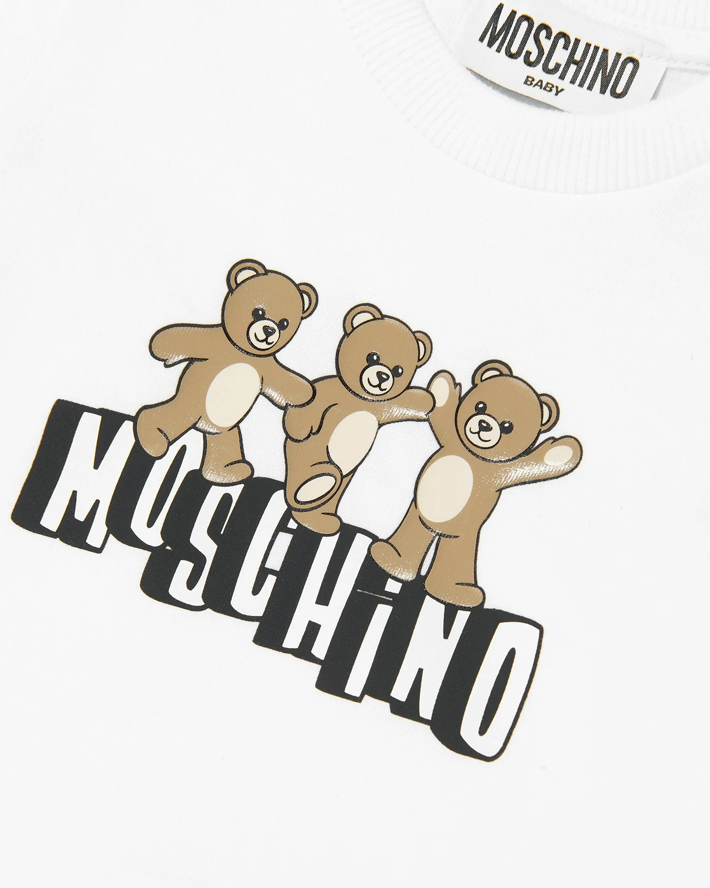 Moschino Kids T-shirt Bianco con Logo Teddy Bear per Bambini