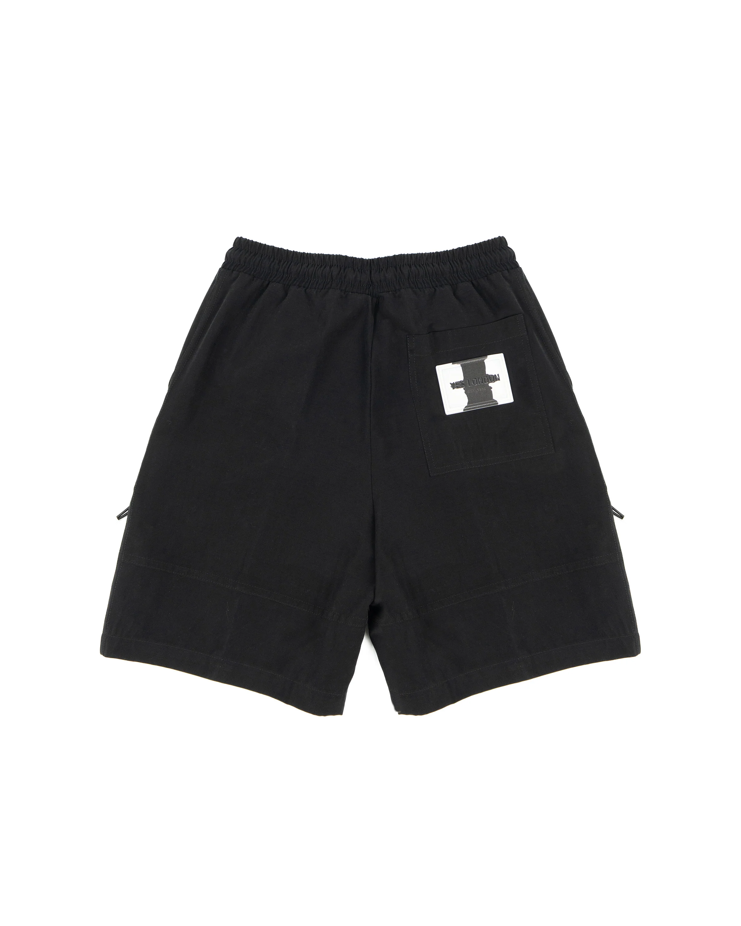 Yes London Kids Bermuda Nero con Laccio e Tasconi Applicazione Logo sul retro Tasca per Bambini