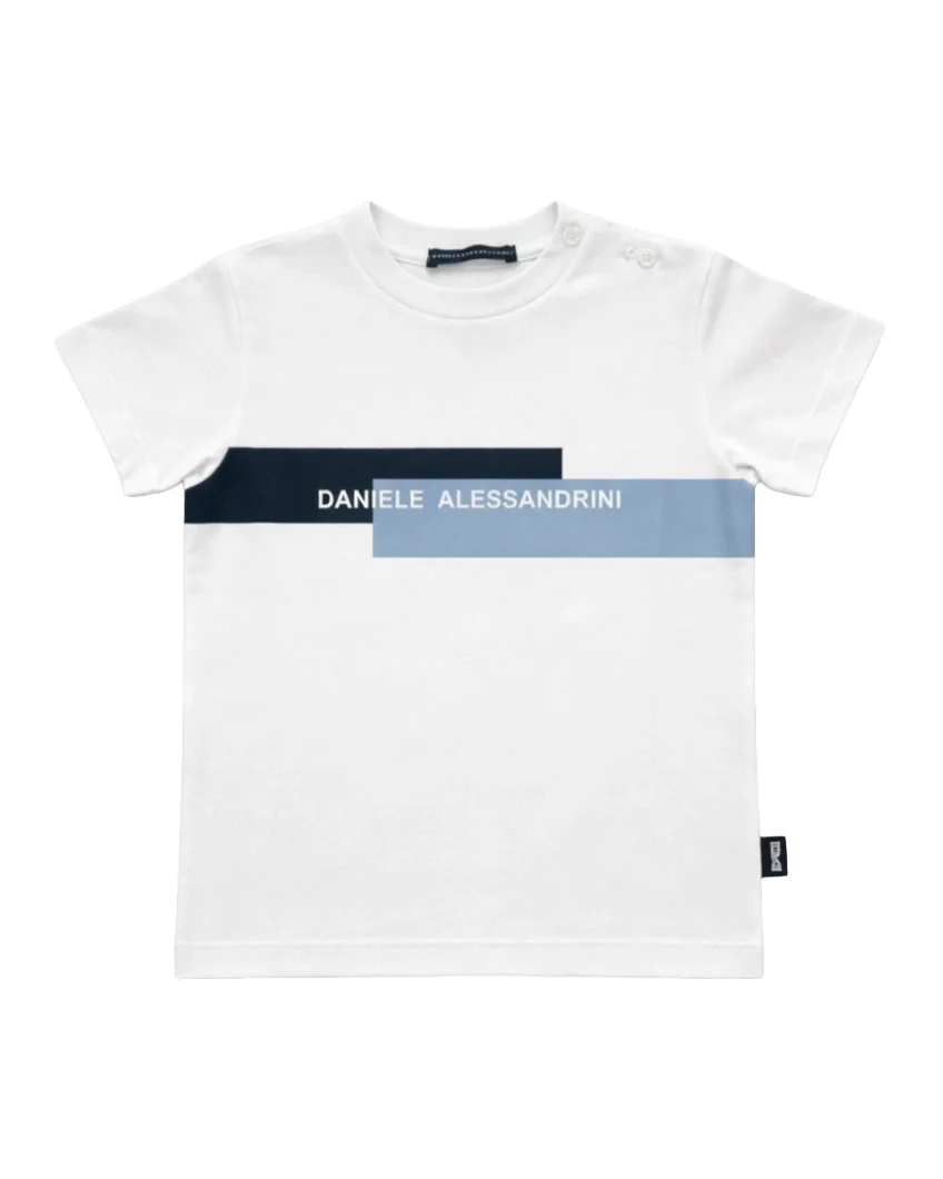 Daniele Alessandrini Kids T-Shirt Bianco e Blu per Neonati