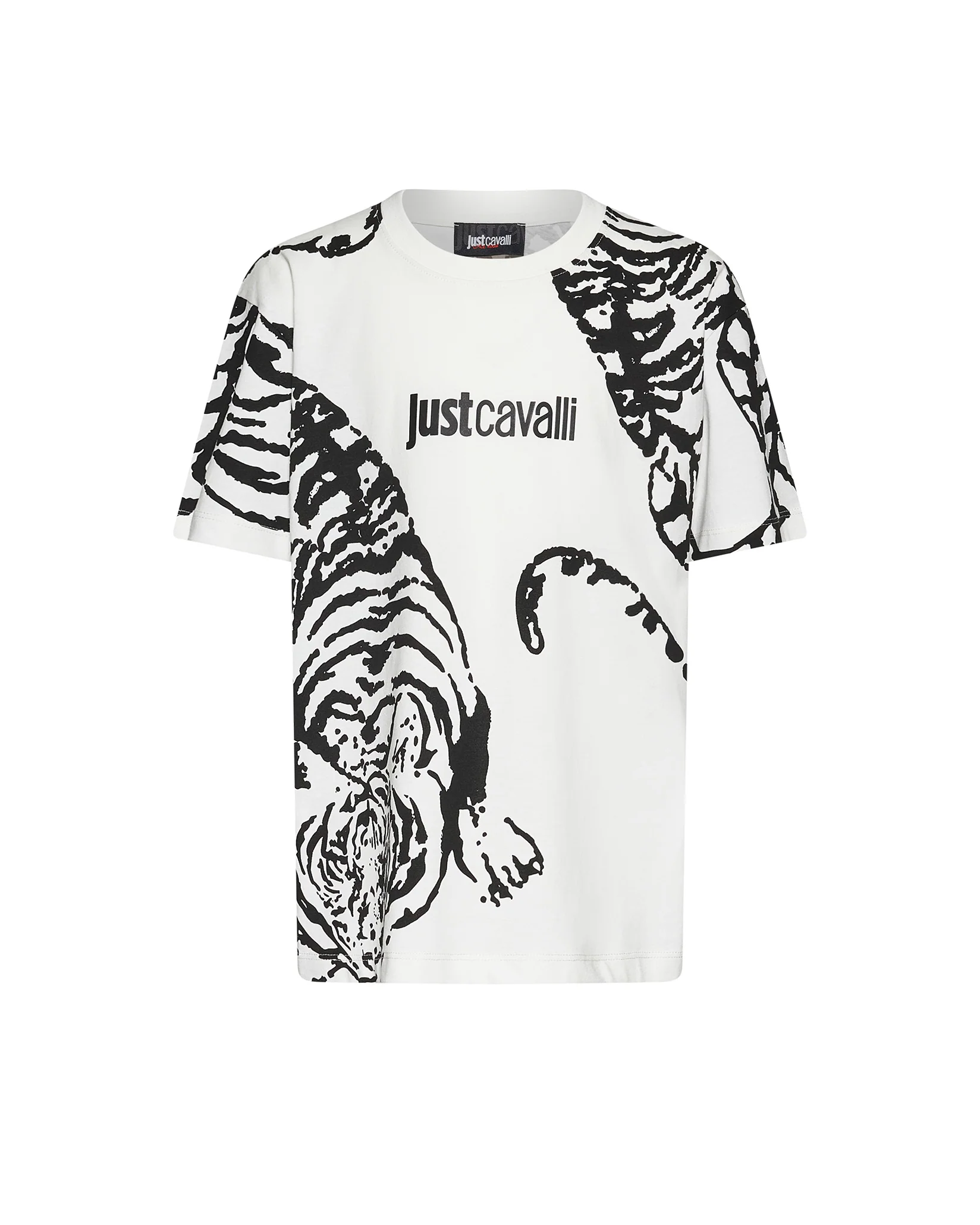 Just Cavalli Kids T-Shirt Bianca con Stampa Logo per Bambini